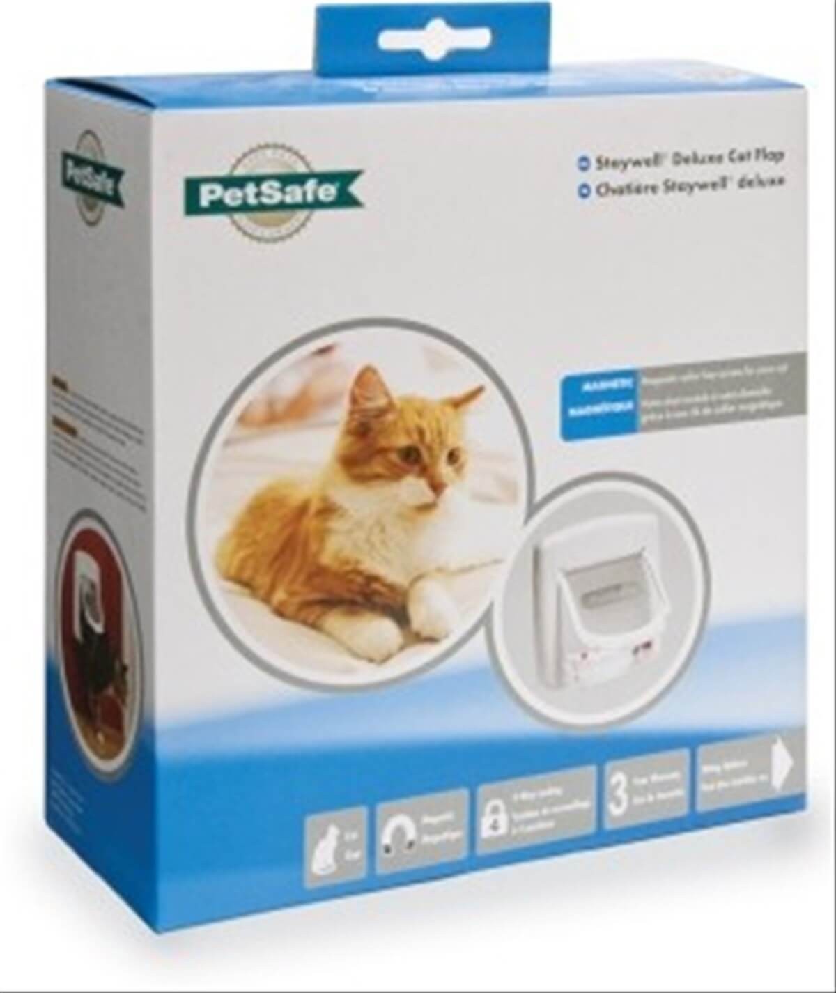 Staywell Manyetik Mıknatıslı Delux 4 Yönlü Kedi Kapısı - Beyaz