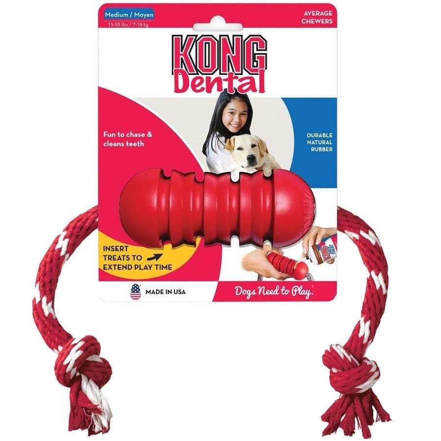 KONG Dental DişTemizliği Sağlayan İp Sallantılı Köpek Oyuncağı S