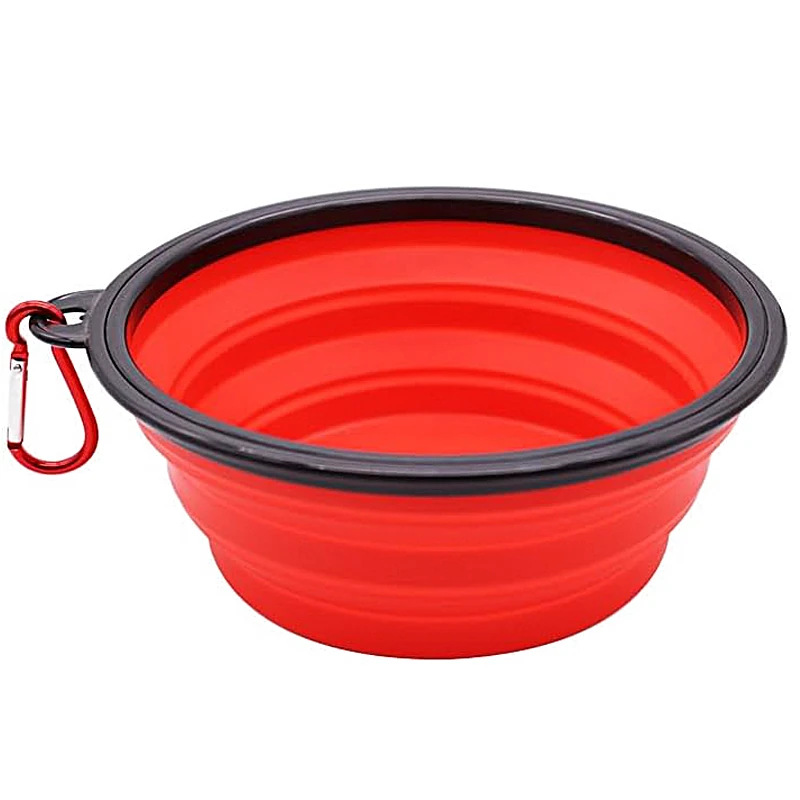 Katlanabilir Silikon  Su ve Mama Kabı Aguta - Kırmızı