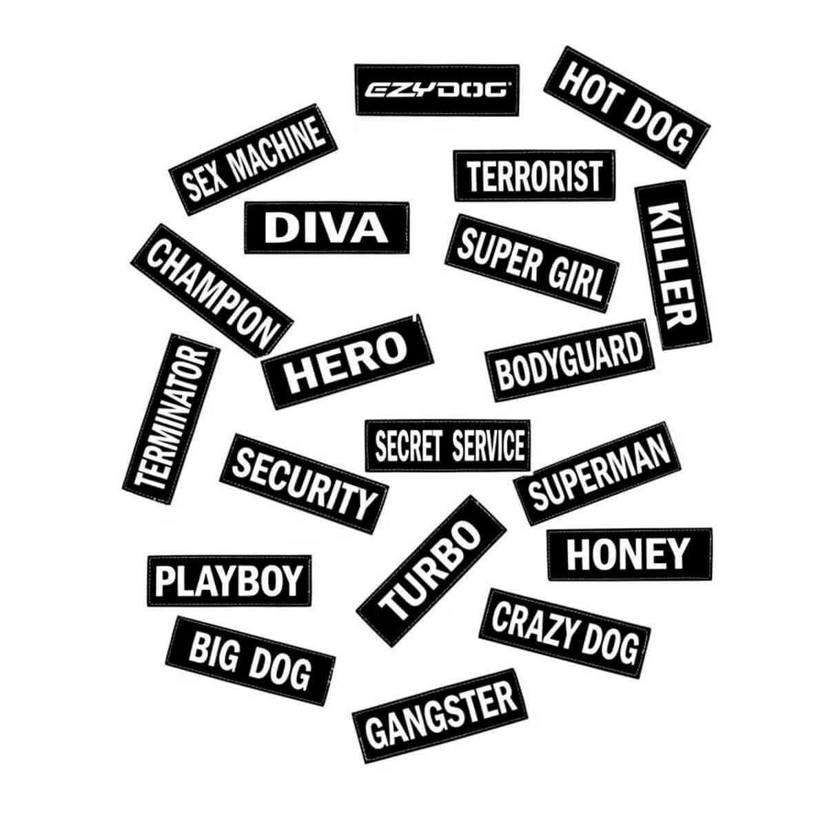 EzyDog Patch Göğüs Tasması Yan Etiketleri BODYGUARD