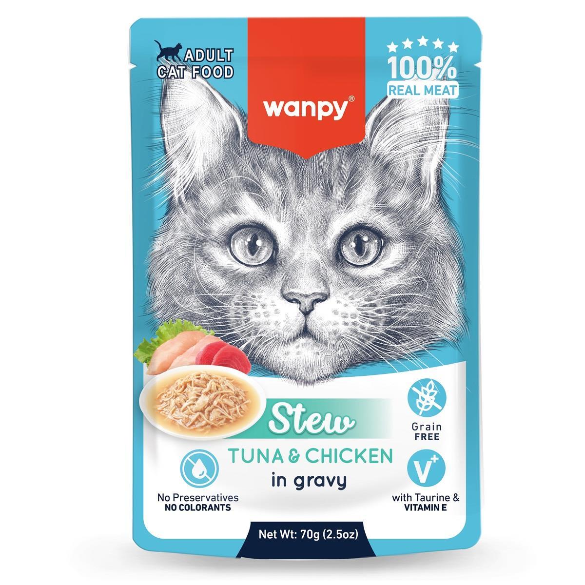 Wanpy Pouch Tavuklu Yaş Kedi Maması 70g