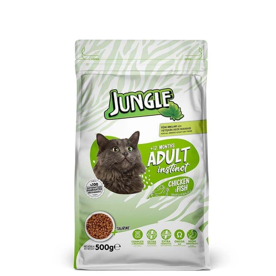 Jungle Tavuk-Balıklı Yetişkin Kedi Maması 500 Gr