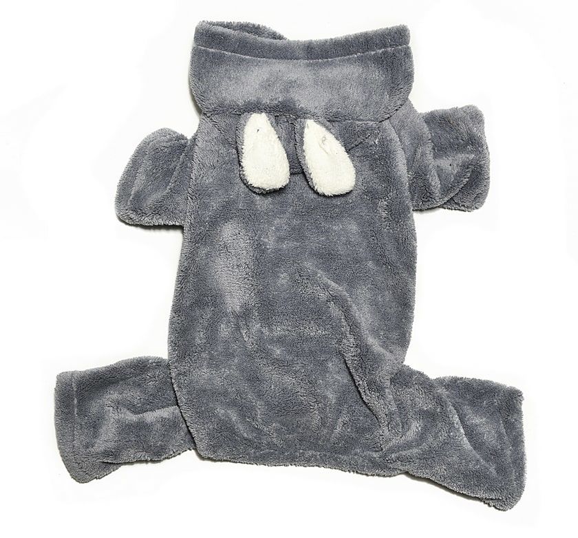 Küçük ve Orta Irk Köpek Pijama Polar Tulum - Yumbo Gri - Köpek Kıyafeti