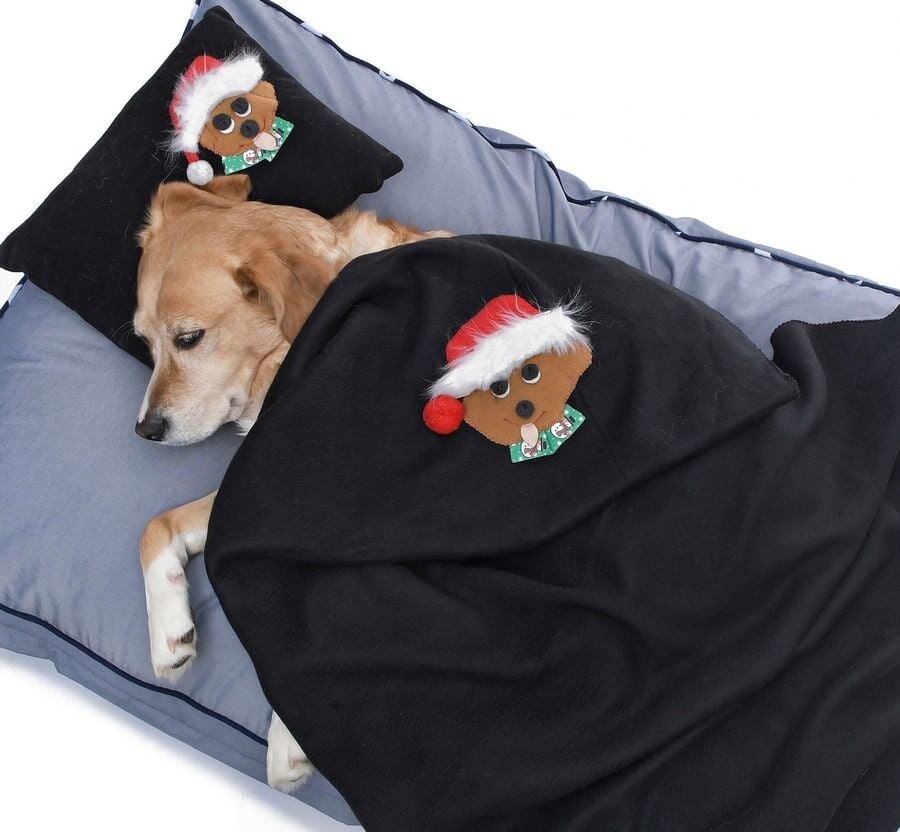 Polar Köpek Battaniyesi ve Yastık Takımı Onnad - Siyah XLarge