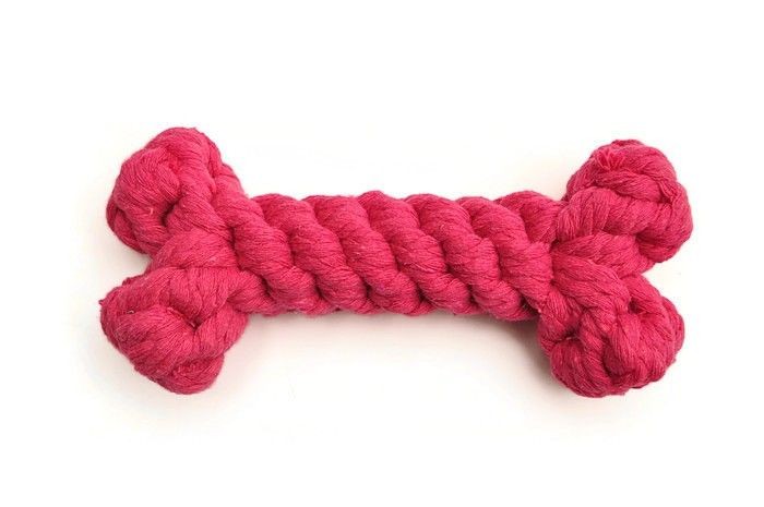 Köpek Oyuncağı - Koton İpli Kemik Fuxia