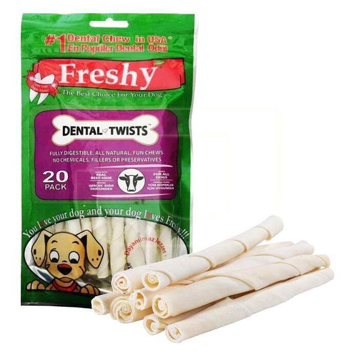 Freshy Beyaz Dental Burgu Çiğneme Çubuğu 120 gr 20 Adet