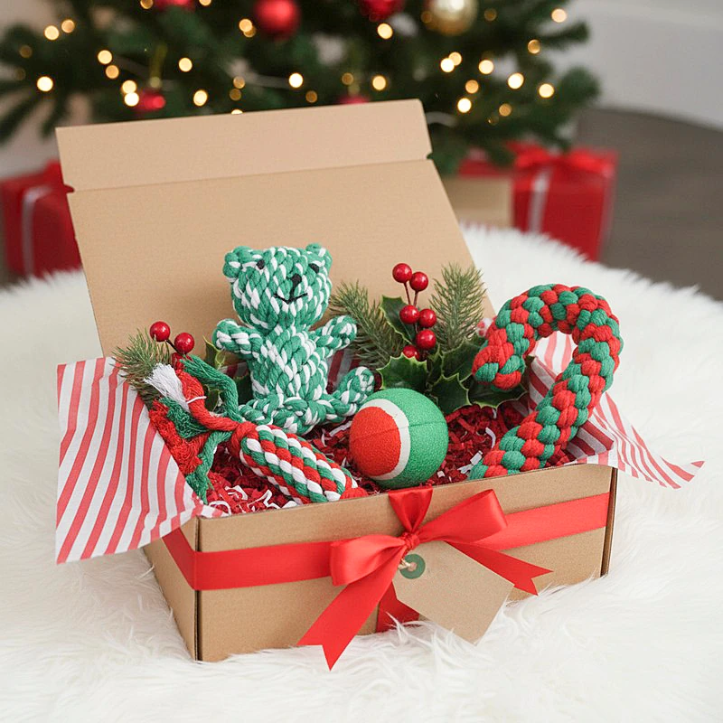 Teddy Köpek Oyuncak Yılbaşı Seti