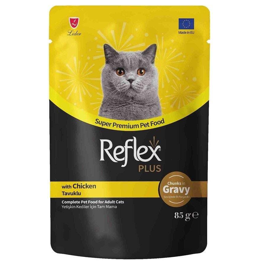 Reflex Plus Soslu Tavuk Etli Yetişkin Kedi Konservesi 85gr