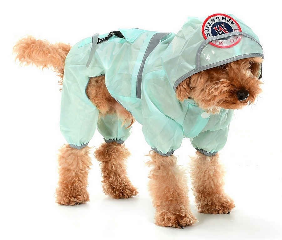 Küçük ve Orta Irk Köpek Paçalı Yağmurluk İnga Yeşil