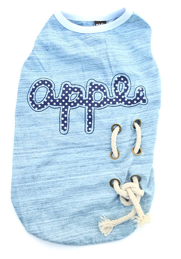 Köpek Küçük ve Orta Irk T-shirt Apple Mavi