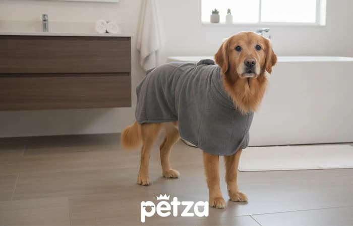 Pawlo Köpek Bornozu Gri -Petza
