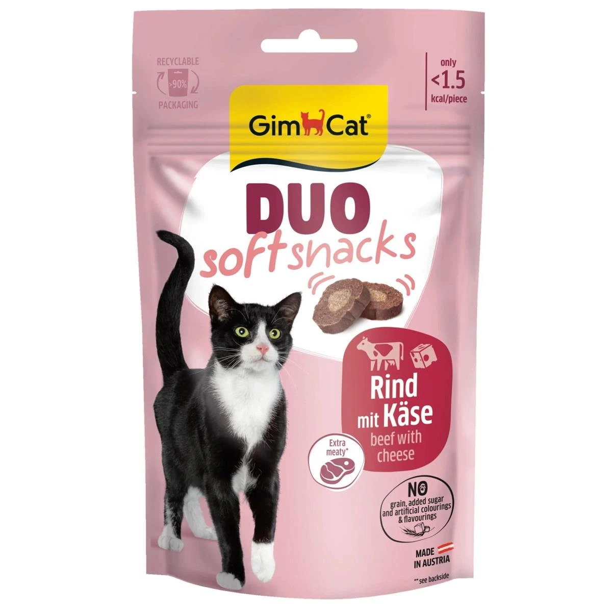 GimCat Duo Soft Snacks Beef with Cheese Kedi Ödülü 50 G