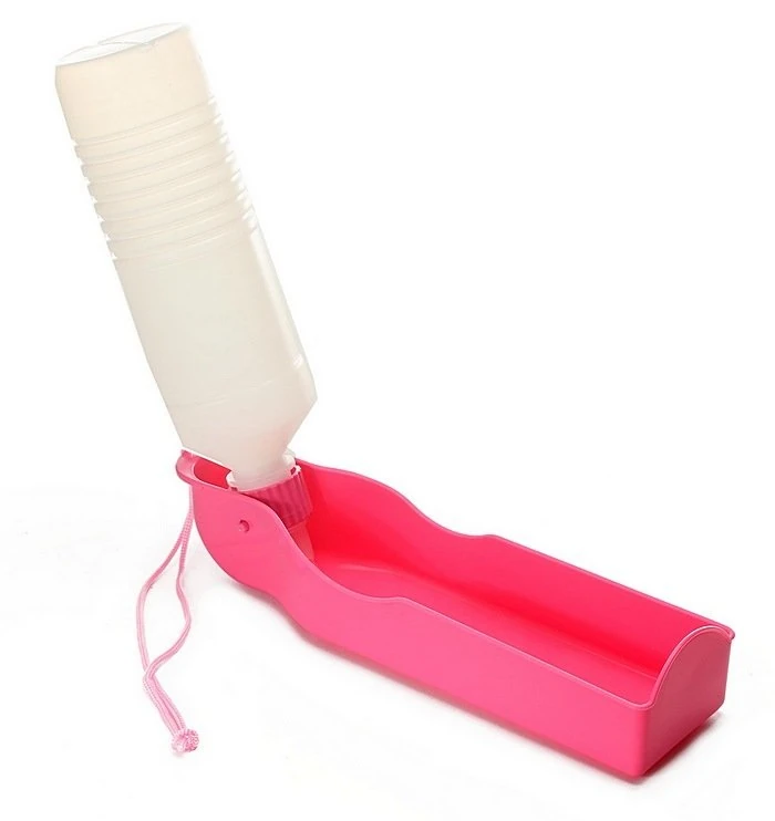 Köpek Seyahat Su Şişesi - Köpek Suluğu 500ml Pembe