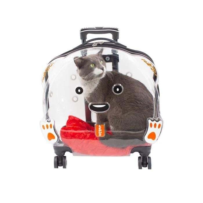 Petpretty Tekerlekli Şeffaf Kedi Köpek Taşıma Çantası
