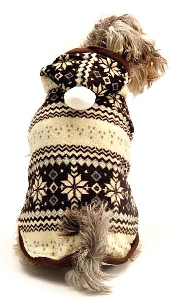 Köpek Ceket - Ponpon Polar Kahverengi - Köpek Kıyafeti
