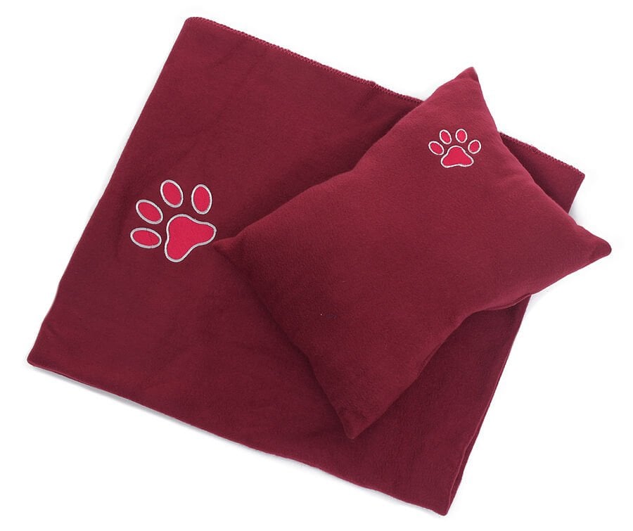 Polar Köpek Battaniyesi ve Yastık Takımı Ajayi - Bordo Large