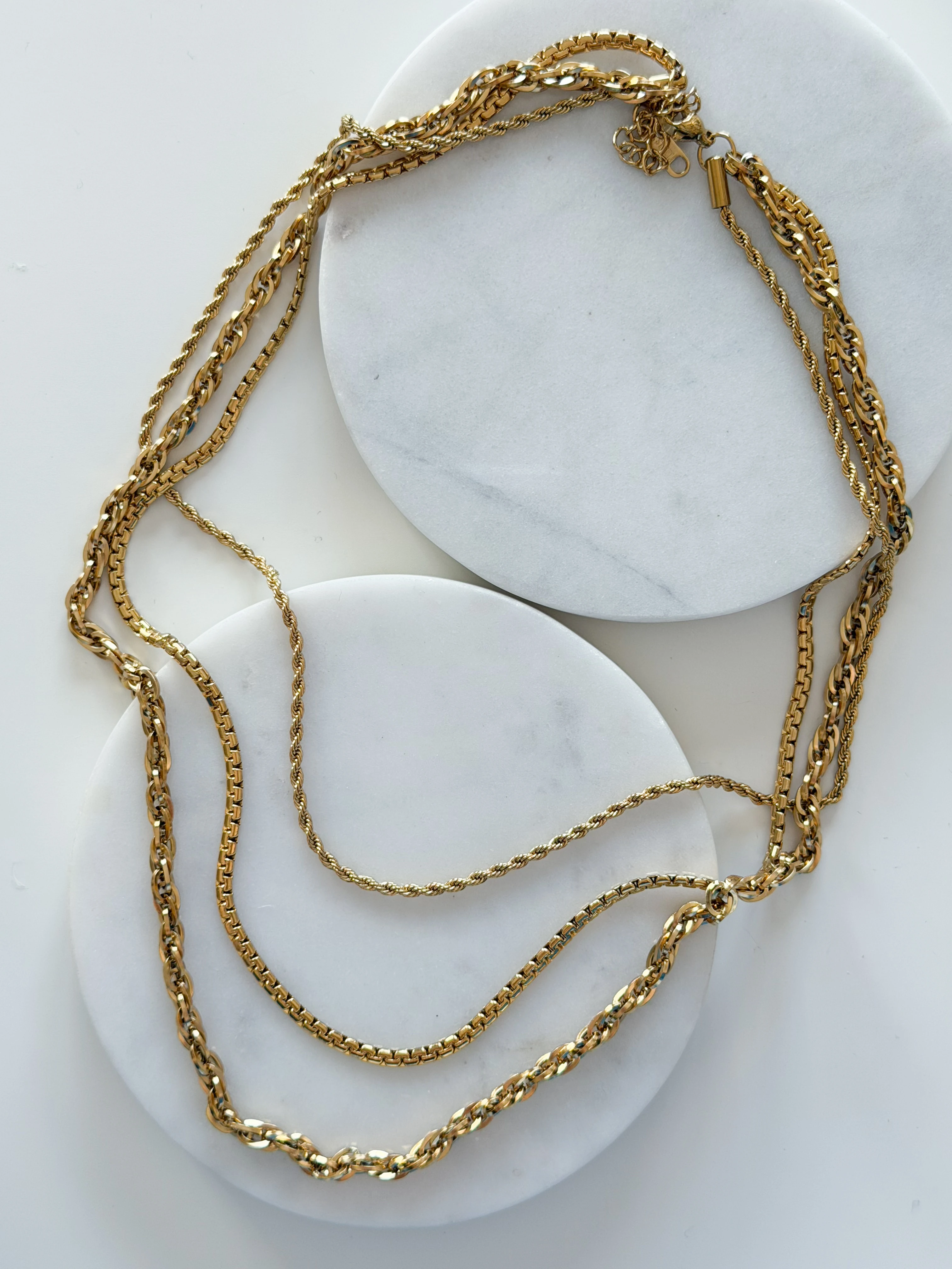 ÇELİK 3LÜ ZİNCİR KOLYE