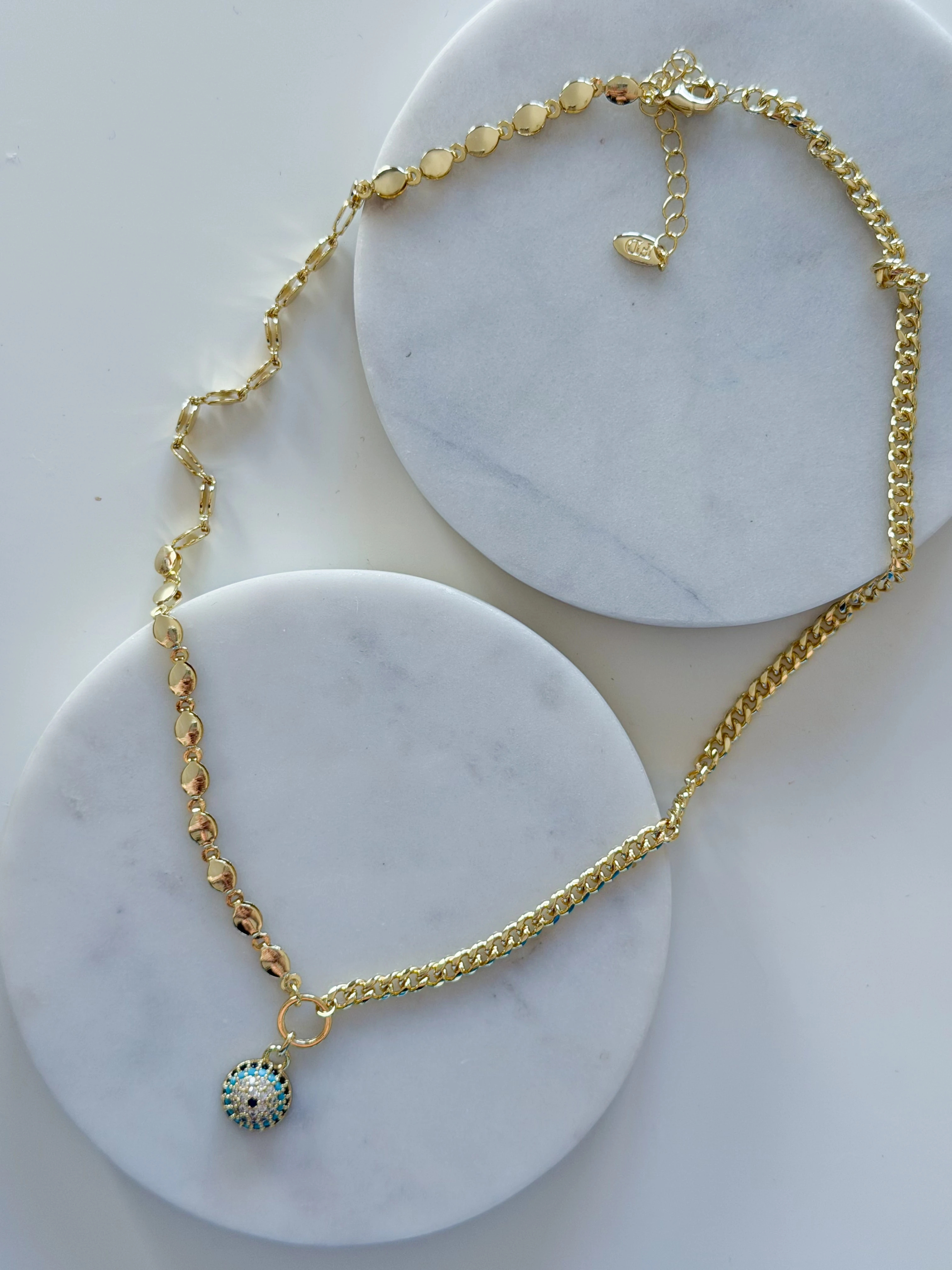 ÖZEL SERİ ASİMETRİK ZİNCİR NAZAR KOLYE