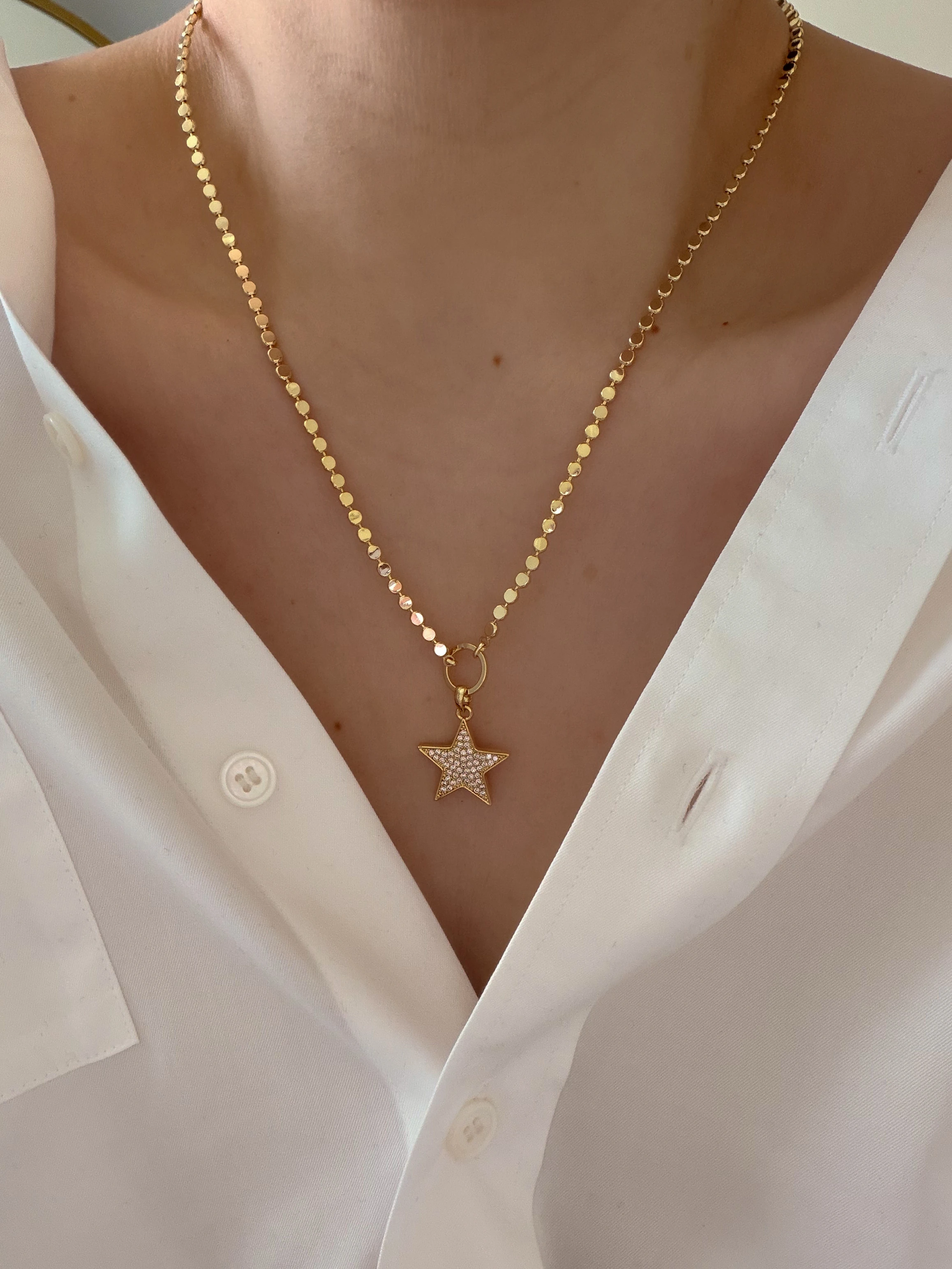 ÖZEL SERİ TAŞLI YILDIZ DÖRTGEN ZİNCİR KOLYE