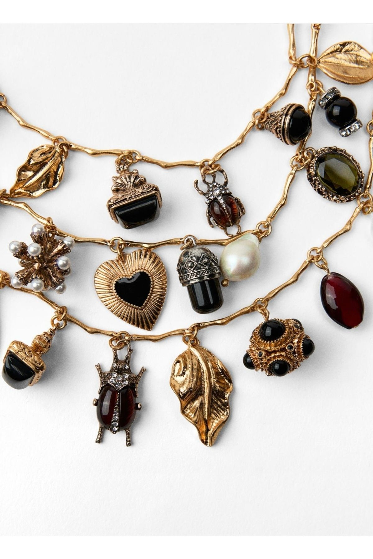 ÇELİK 3LÜ CHARM CHARM KOLYE