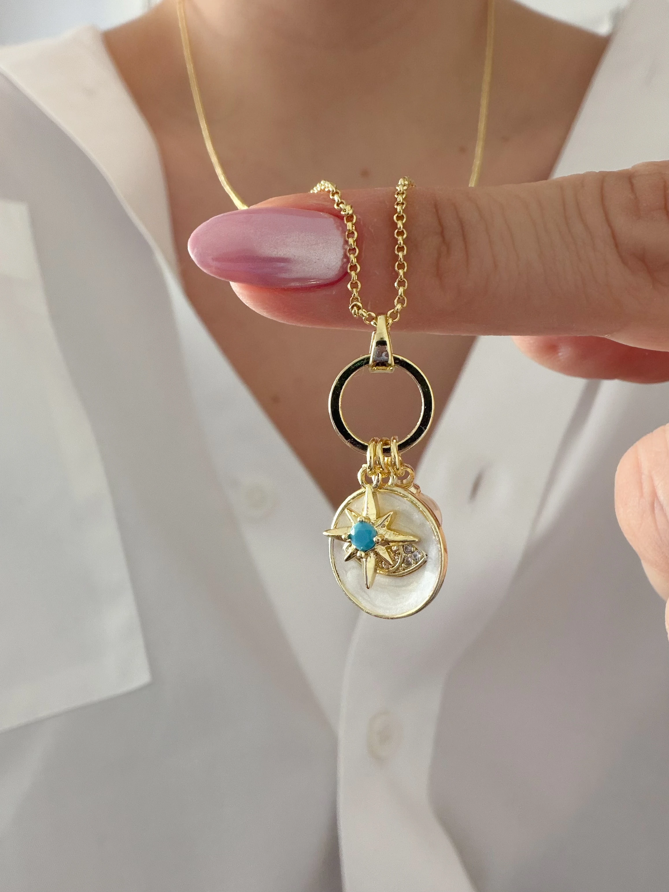 ÖZEL SERİ GÖZ CHARM UZUN KOLYE