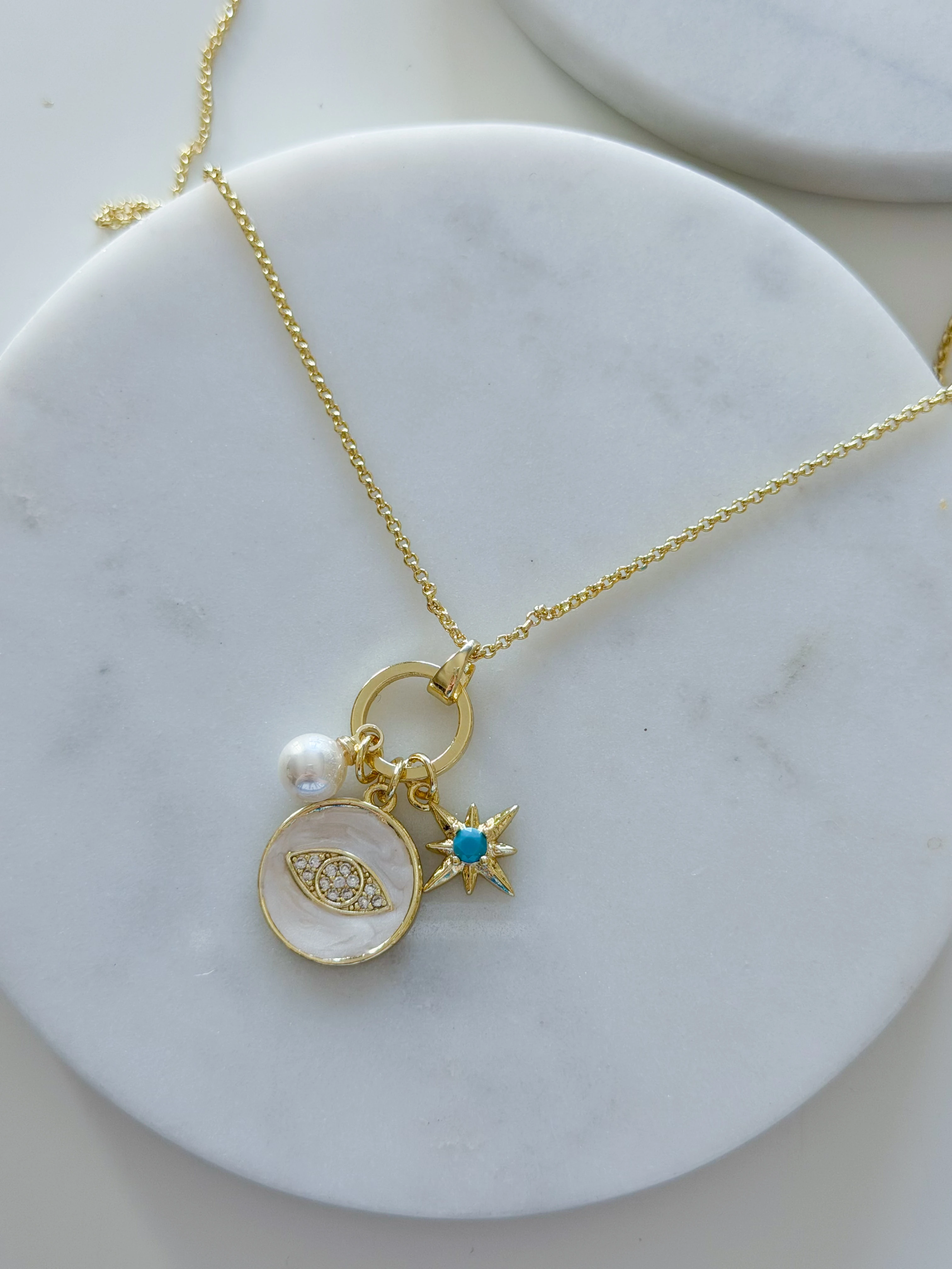 ÖZEL SERİ GÖZ CHARM UZUN KOLYE