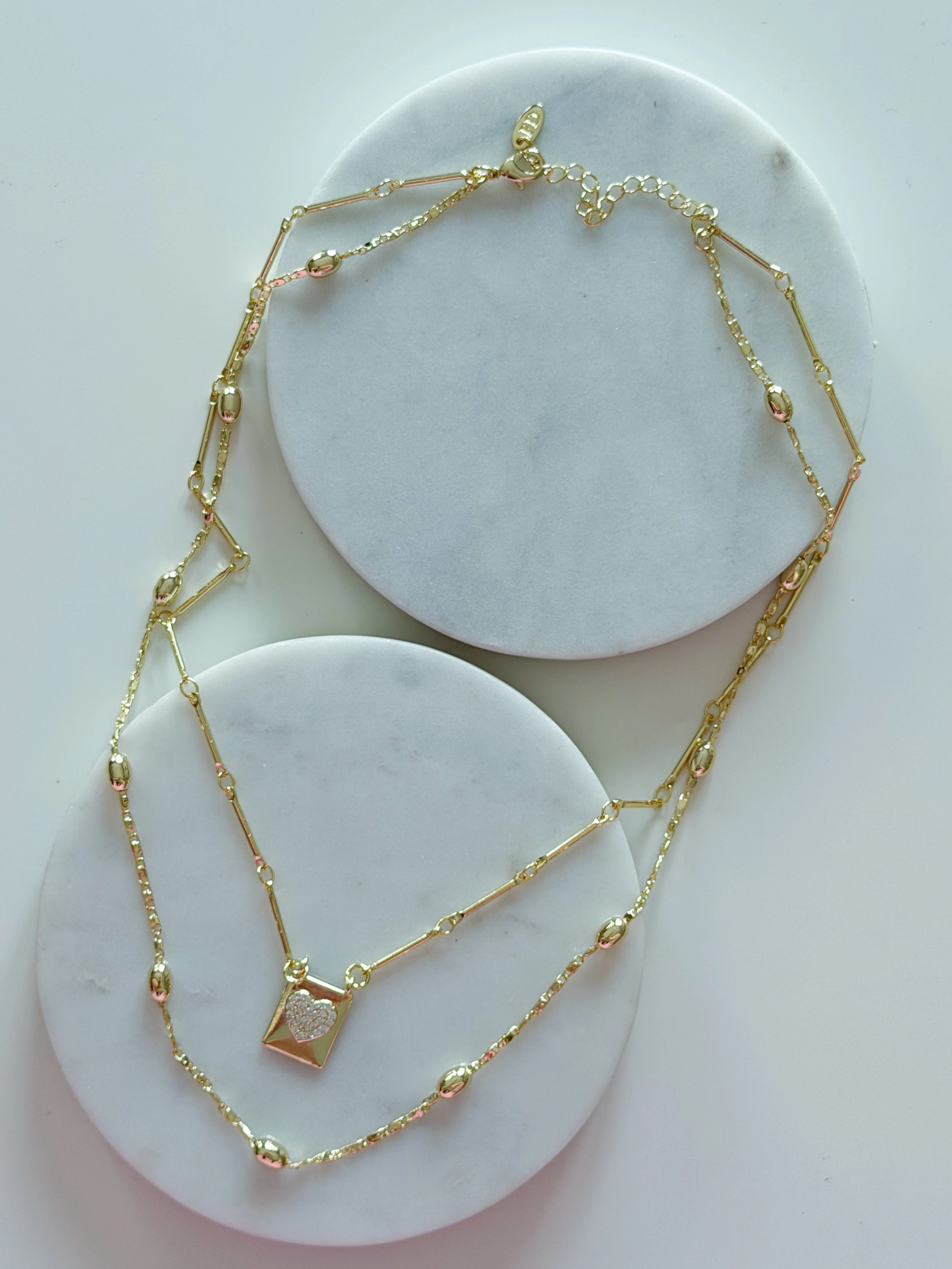 ÖZEL SERİ PLAKA KALP 2Lİ KOLYE