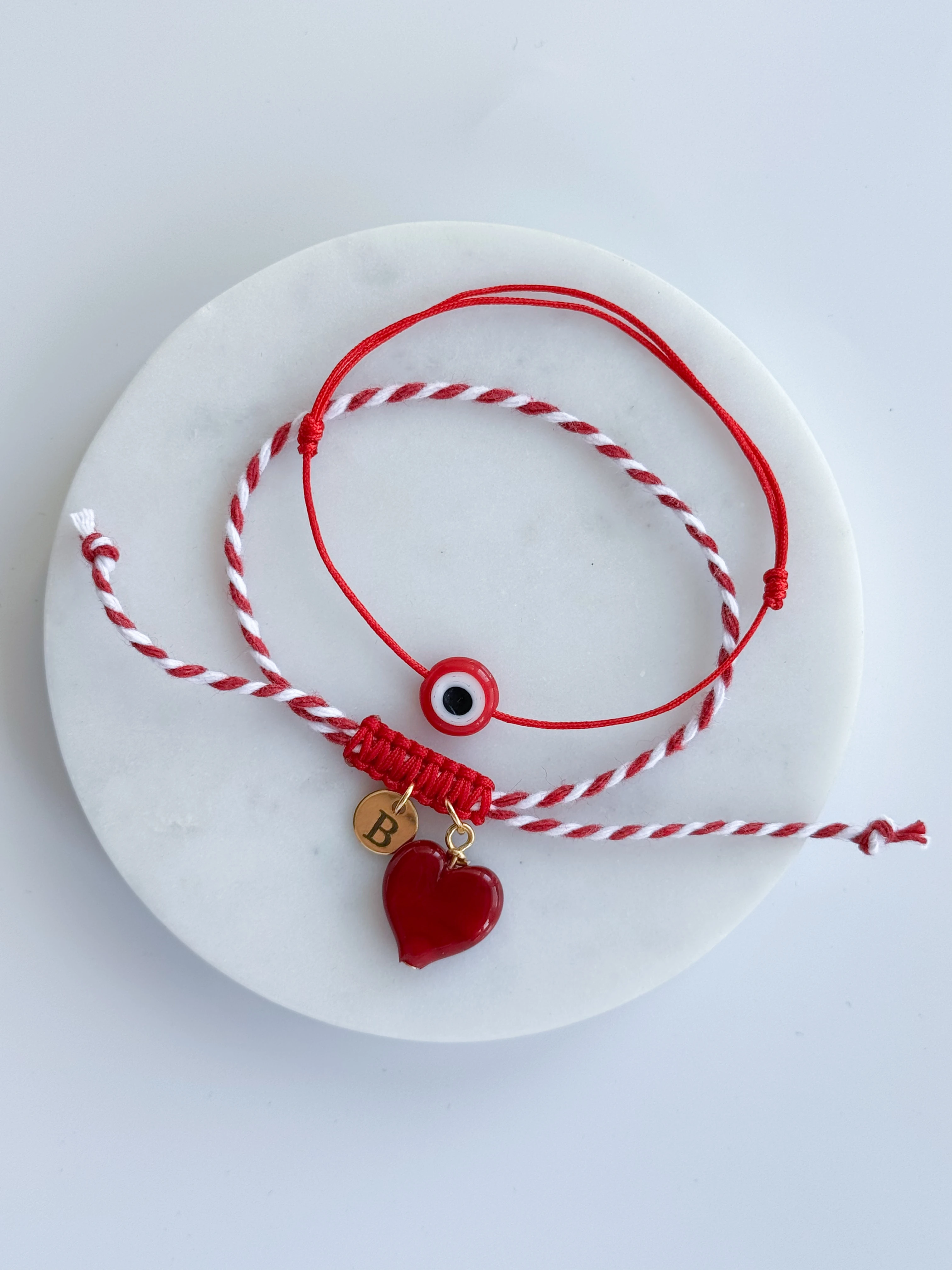 MURANO KALP CHARM MARTENİÇKA BİLEKLİK - KIRMIZI KALP