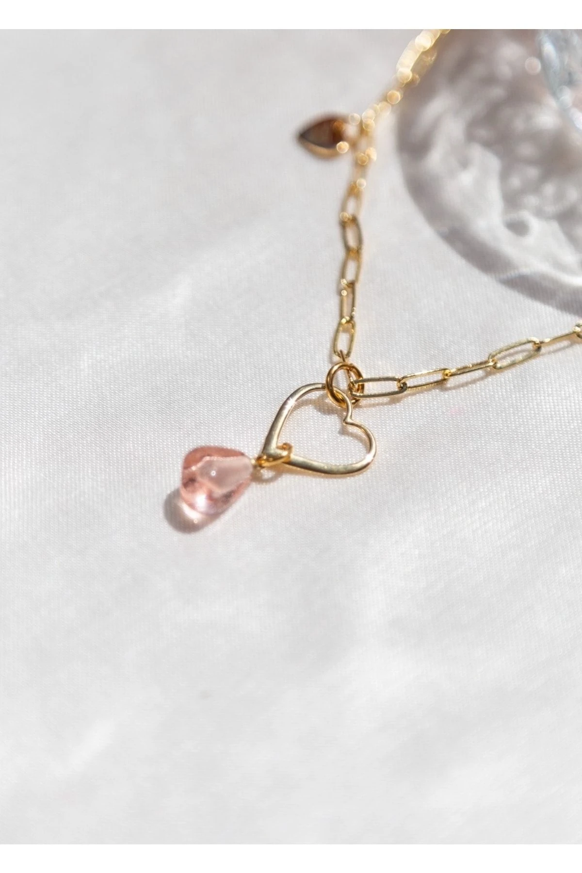 Murano Nar Tanesi Kalp Kolye