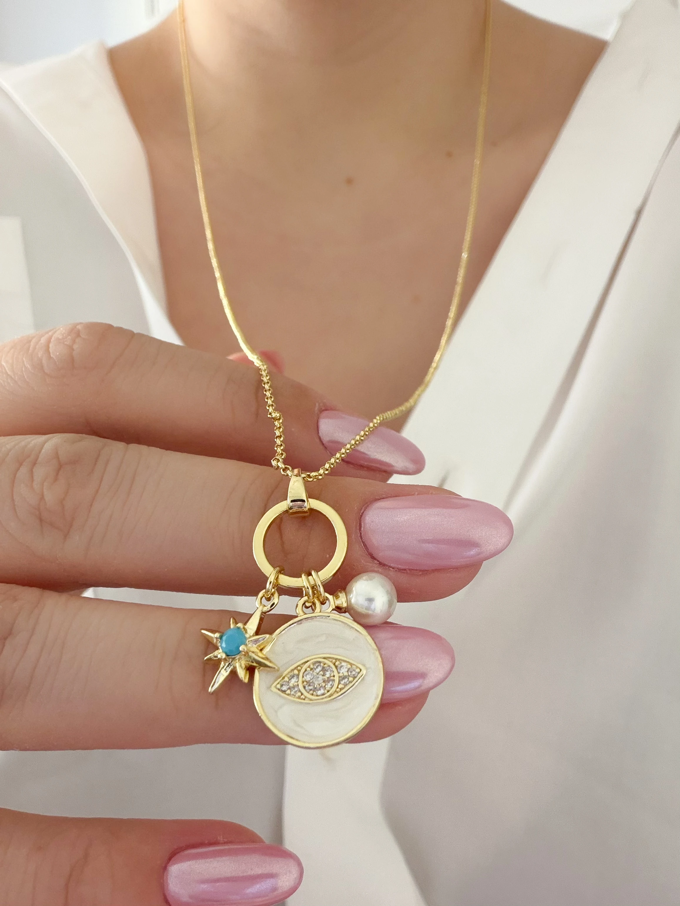 GÖZ CHARM UZUN KOLYE