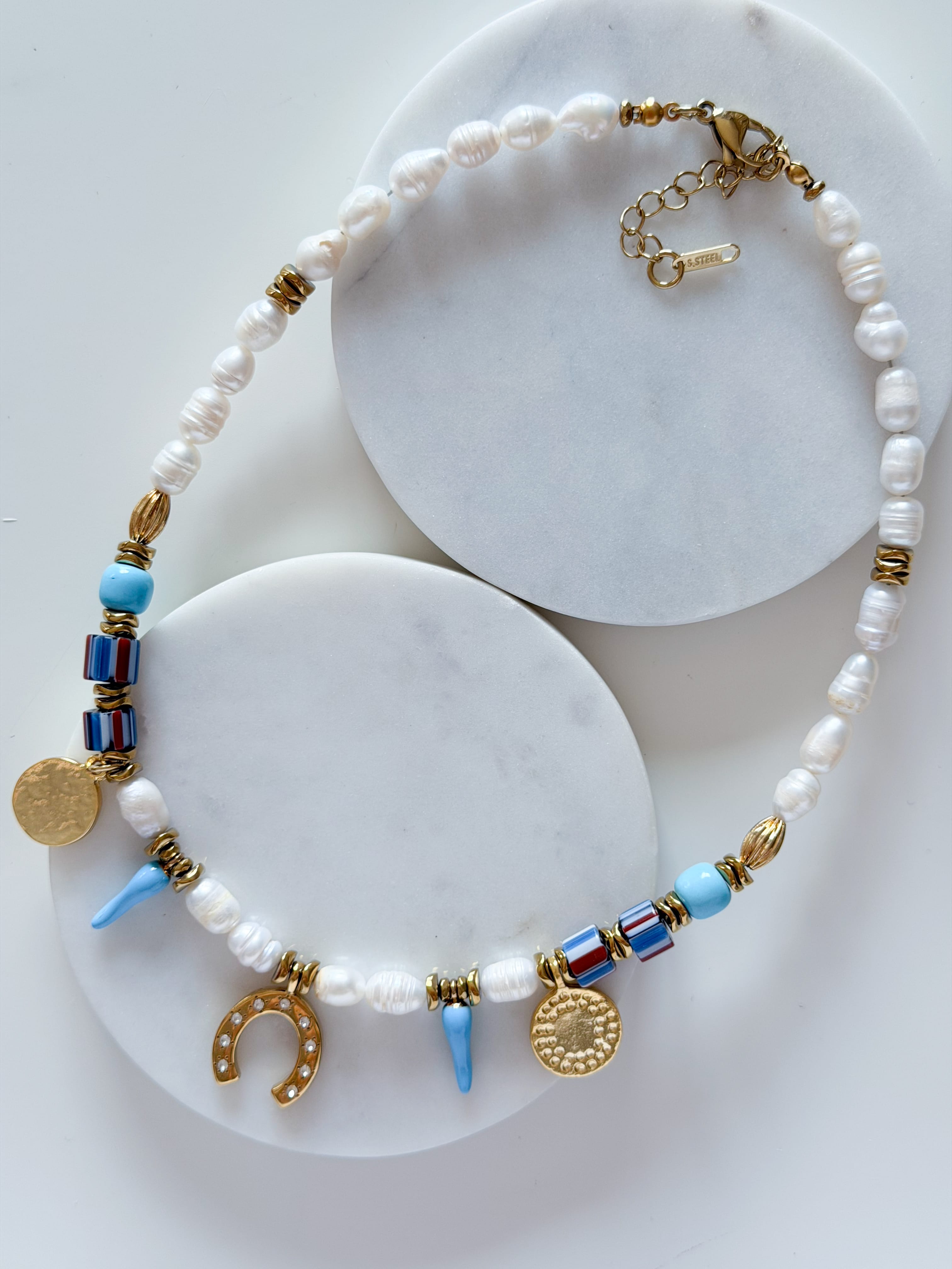İNCİ NAL CHARM KOLYE