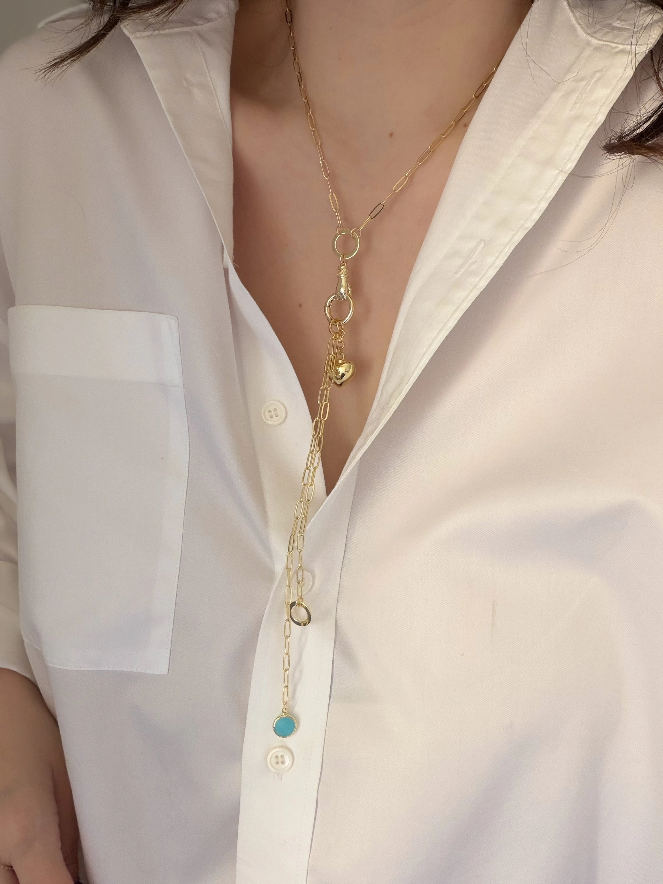 ÖZEL SERİ KALP CHARM UZUN KOLYE