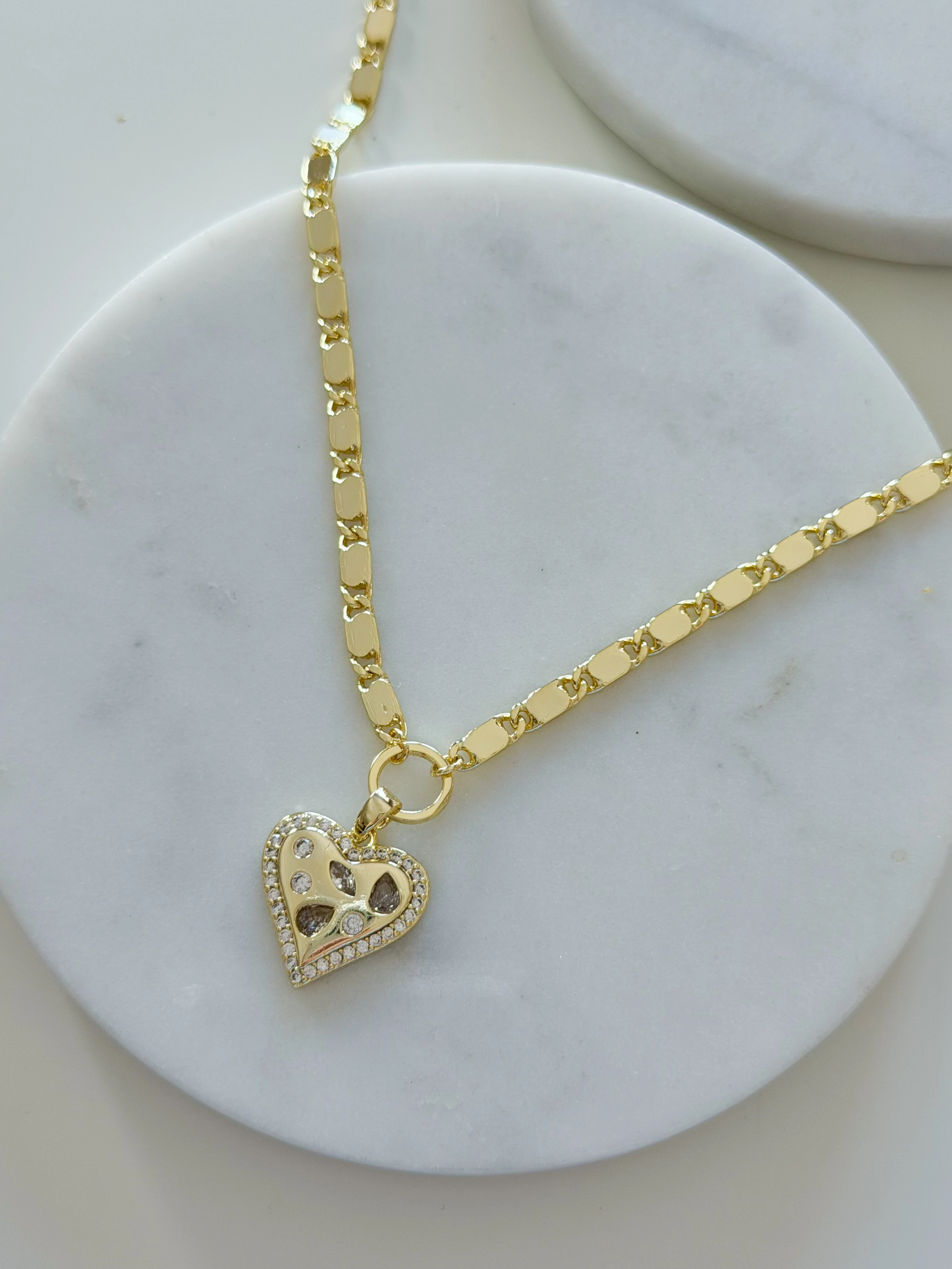 ÖZEL SERİ KALP UÇLU EZME ZİNCİR KOLYE