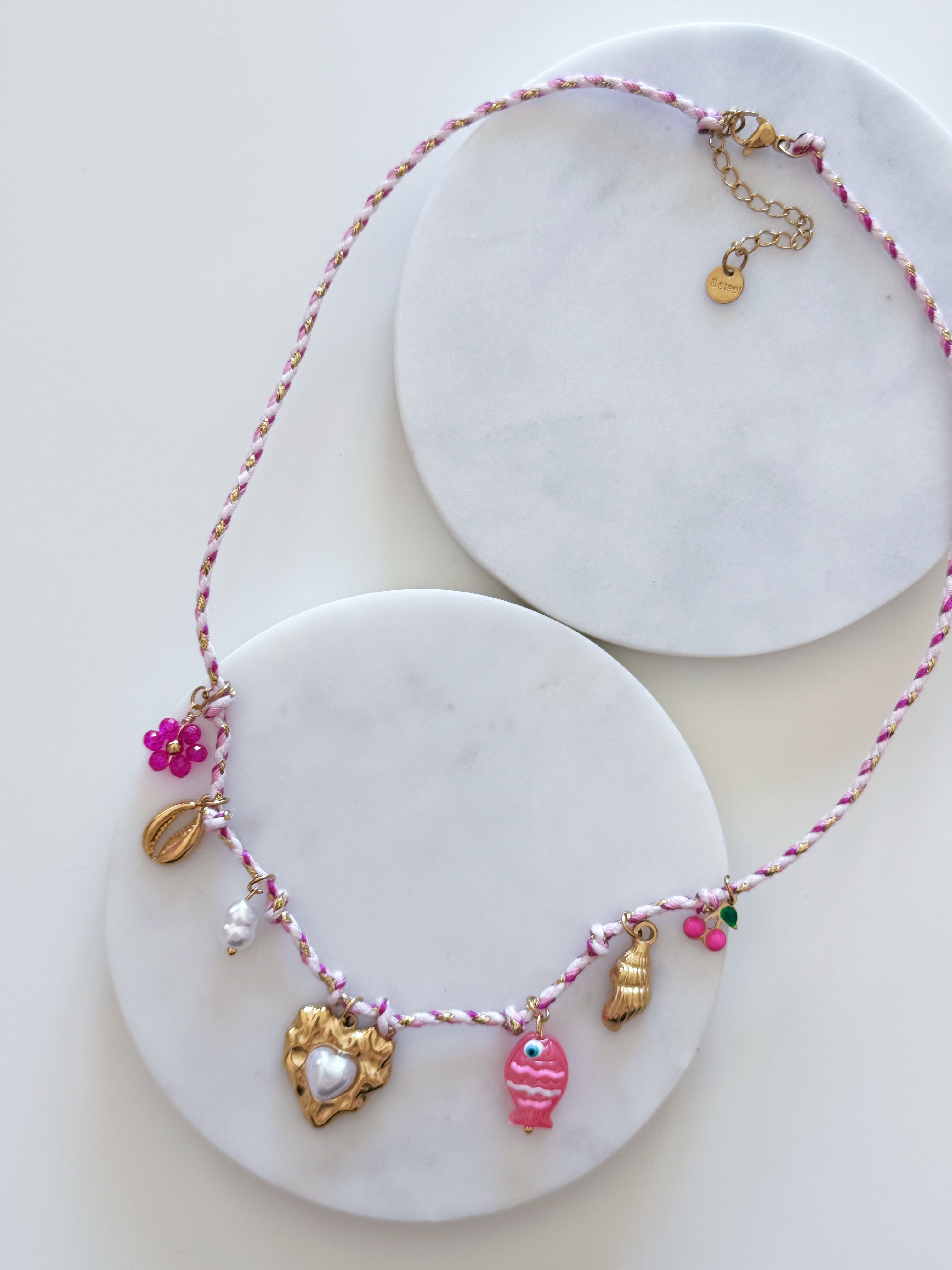 ÇELİK CHARM İP KOLYE