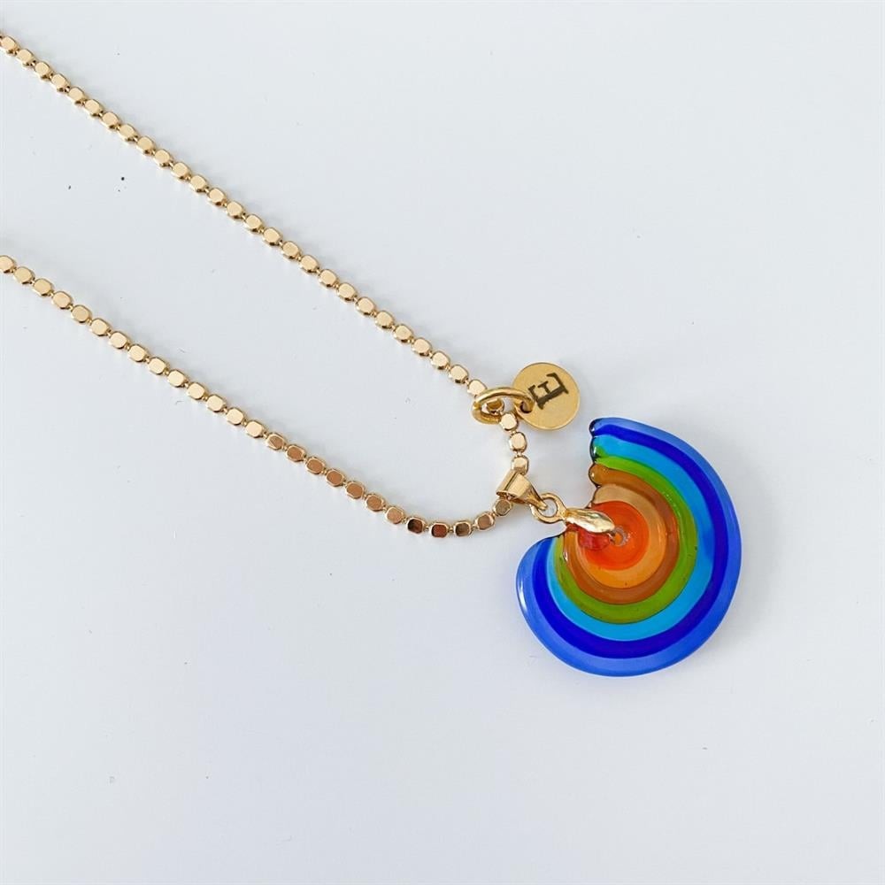 Murano gökkuşağı kolye (şeffaf)