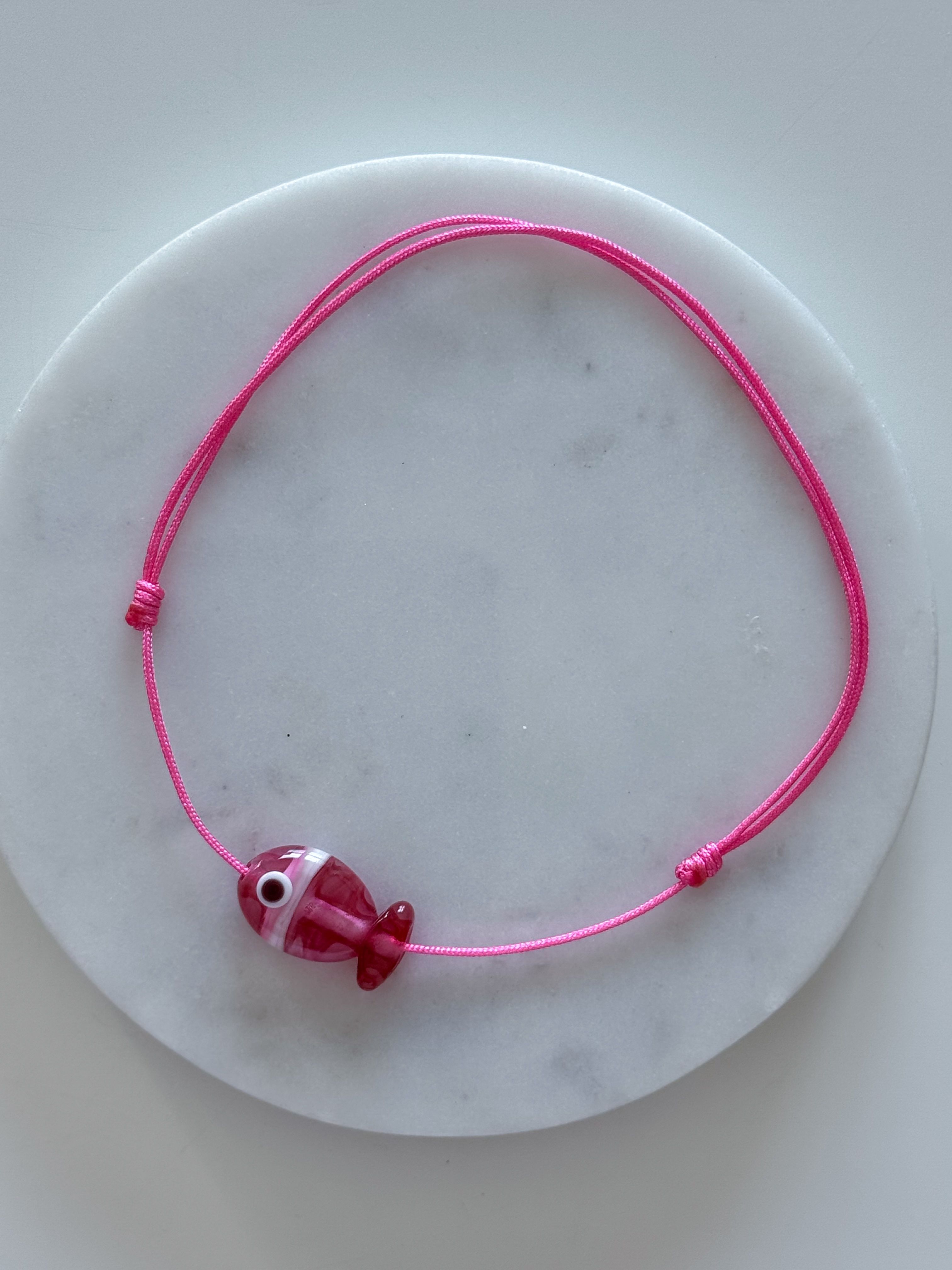 Murano balık halhal - pembe