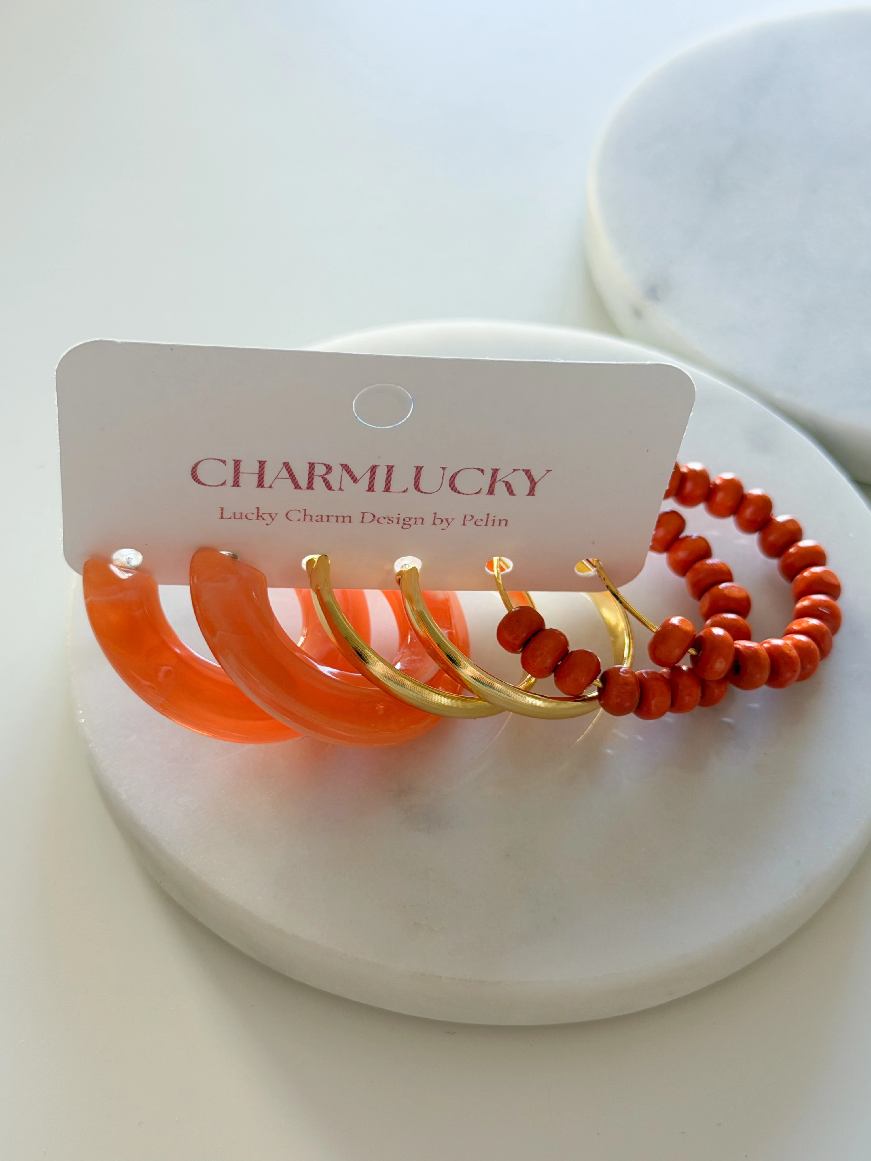 RENKLİ KÜPE SETİ - turuncu