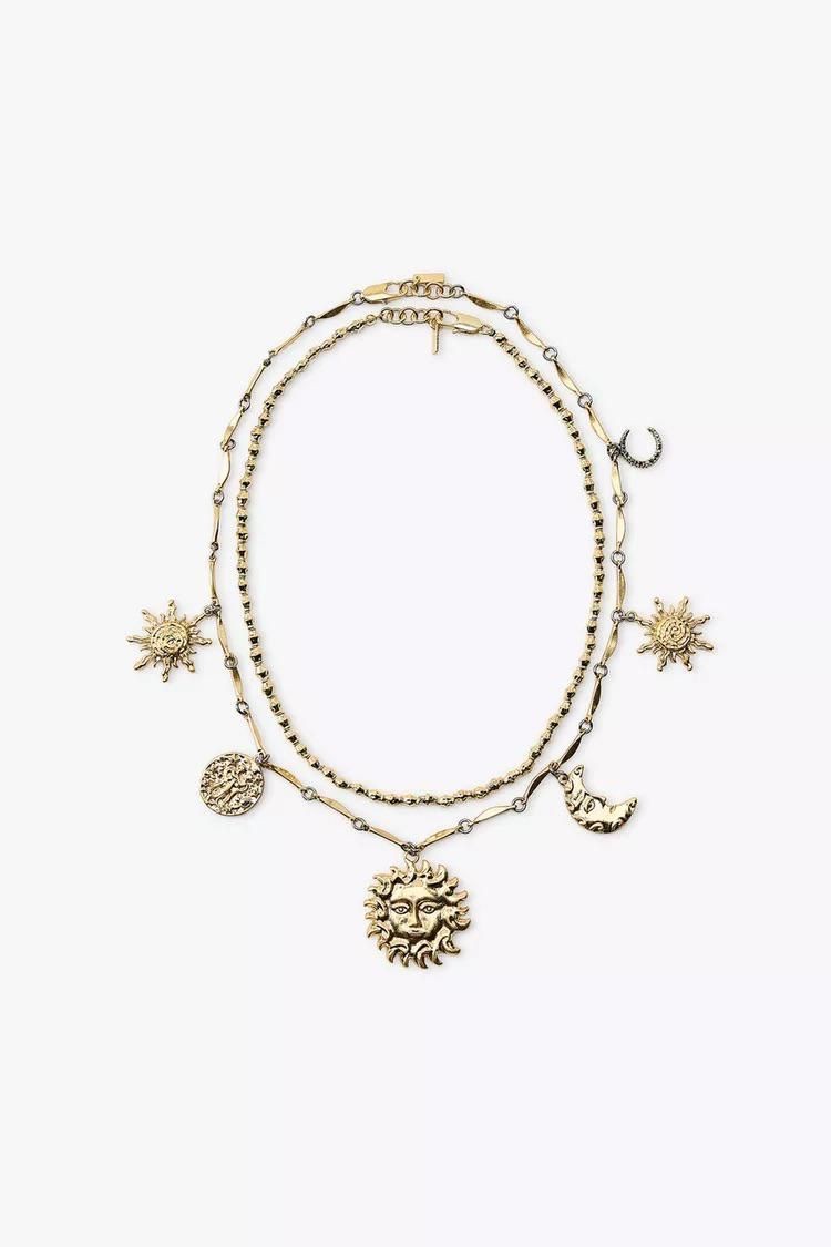 ÇELİK GÜNEŞ CHARM 2Lİ KOLYE