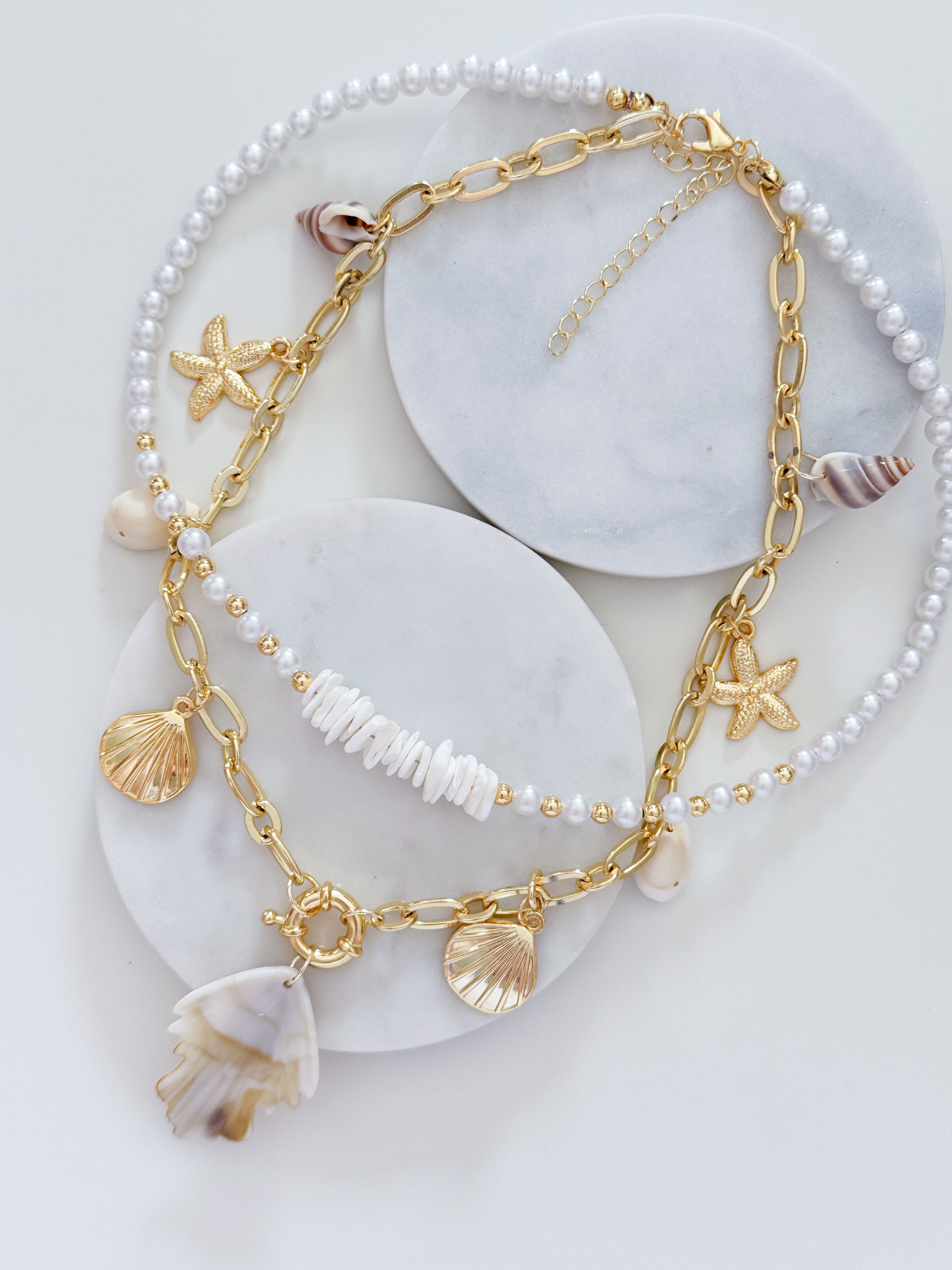 DENİZ CHARM 2Lİ SEDEFLİ KOLYE