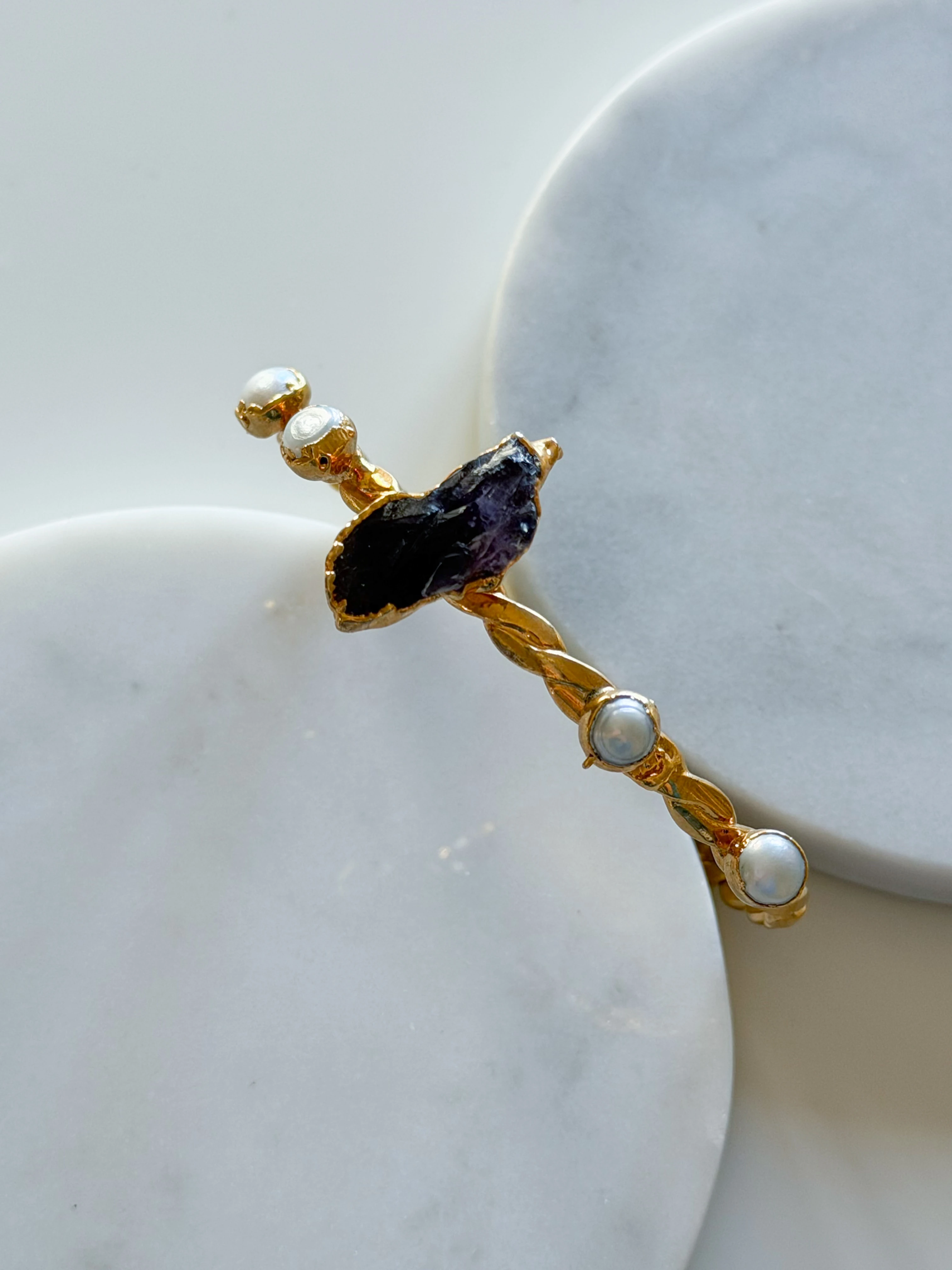 DOĞAL AMETİST-İNCİ BİLEZİK