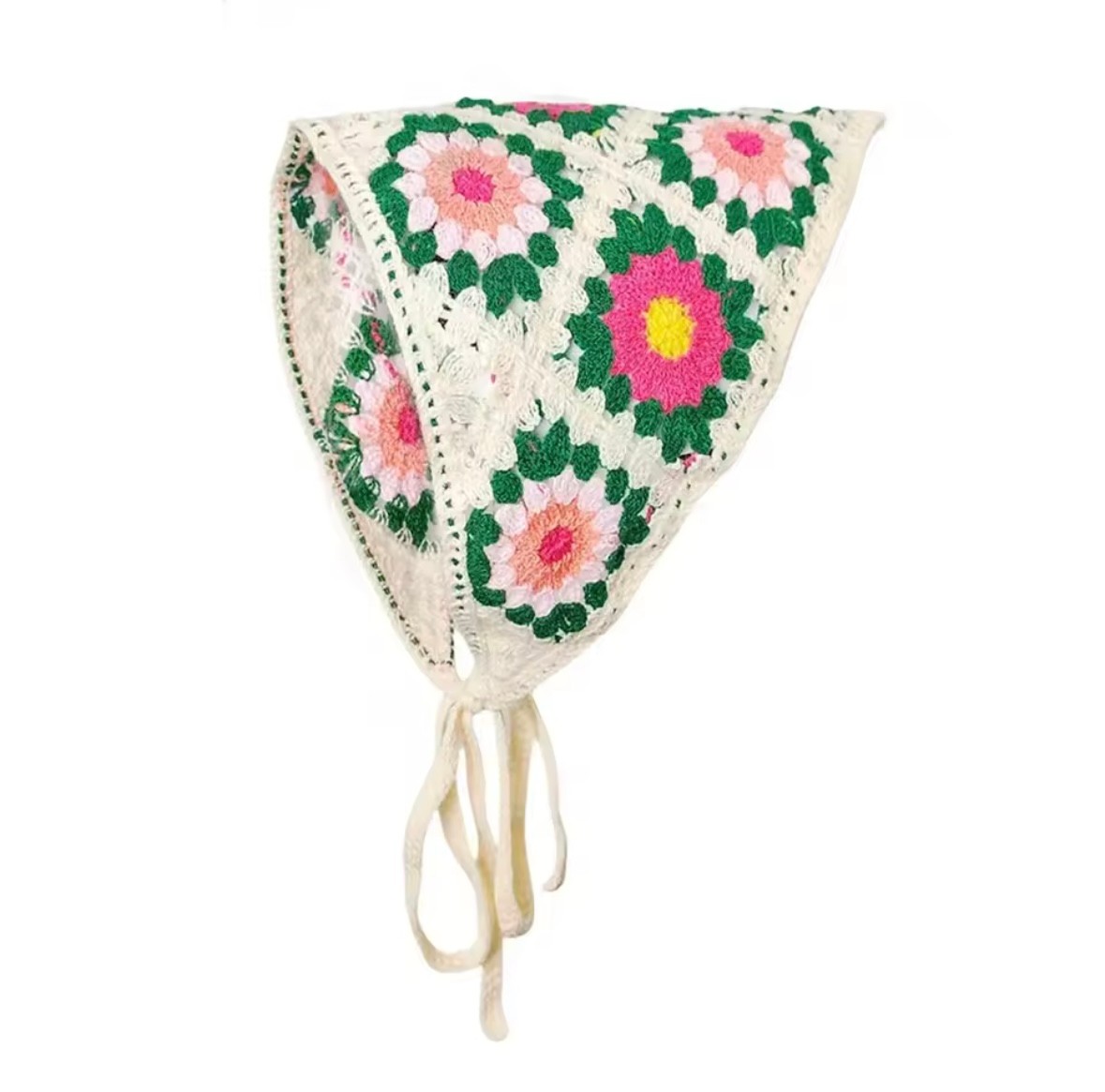 ÇİÇEK ÖRGÜ BANDANA