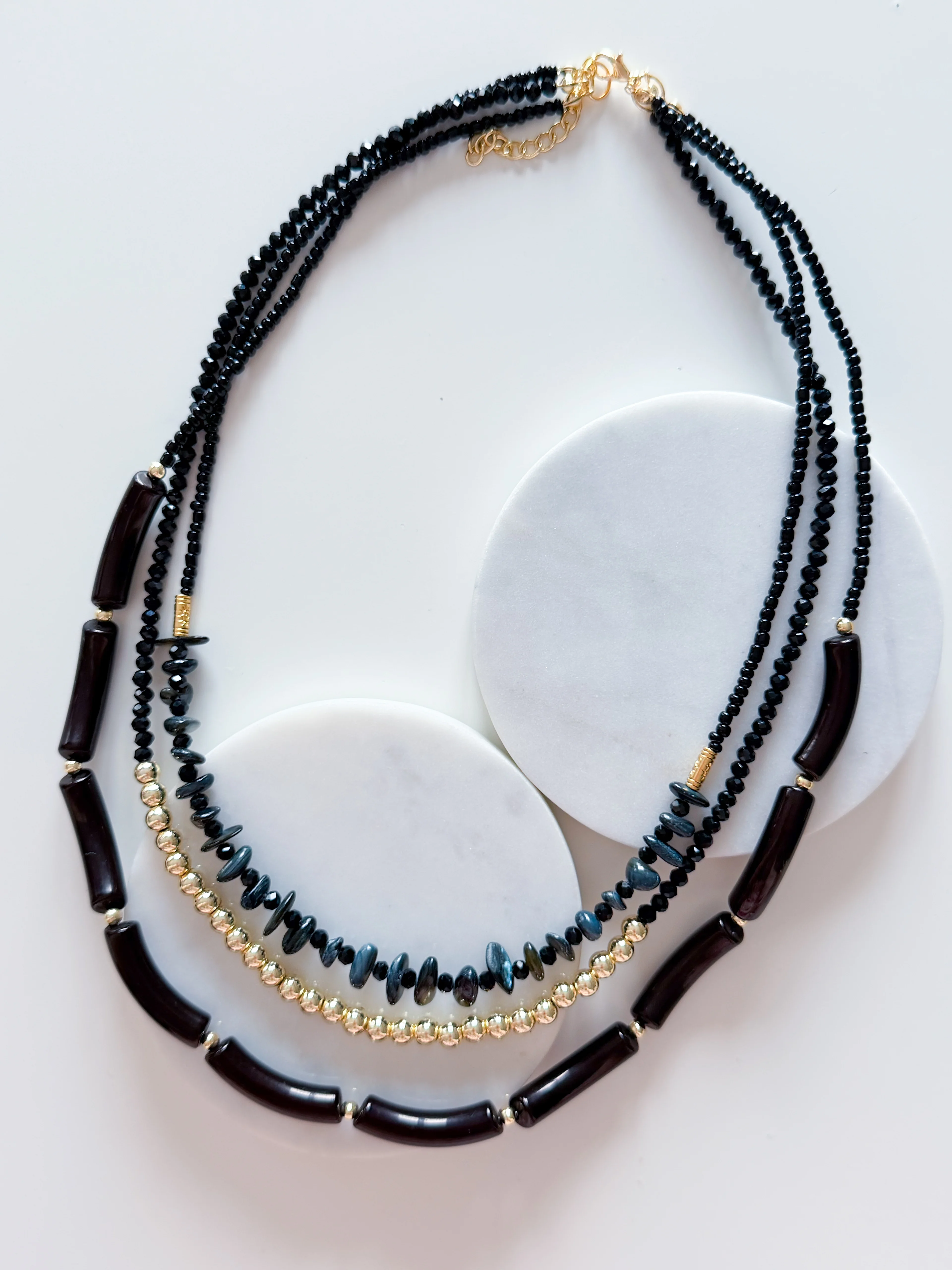 3LÜ BONCUK TOPÇUK KOLYE