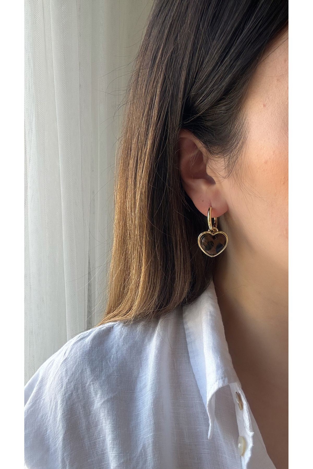 ÇELİK LEOPAR CHARM KALP KÜPE