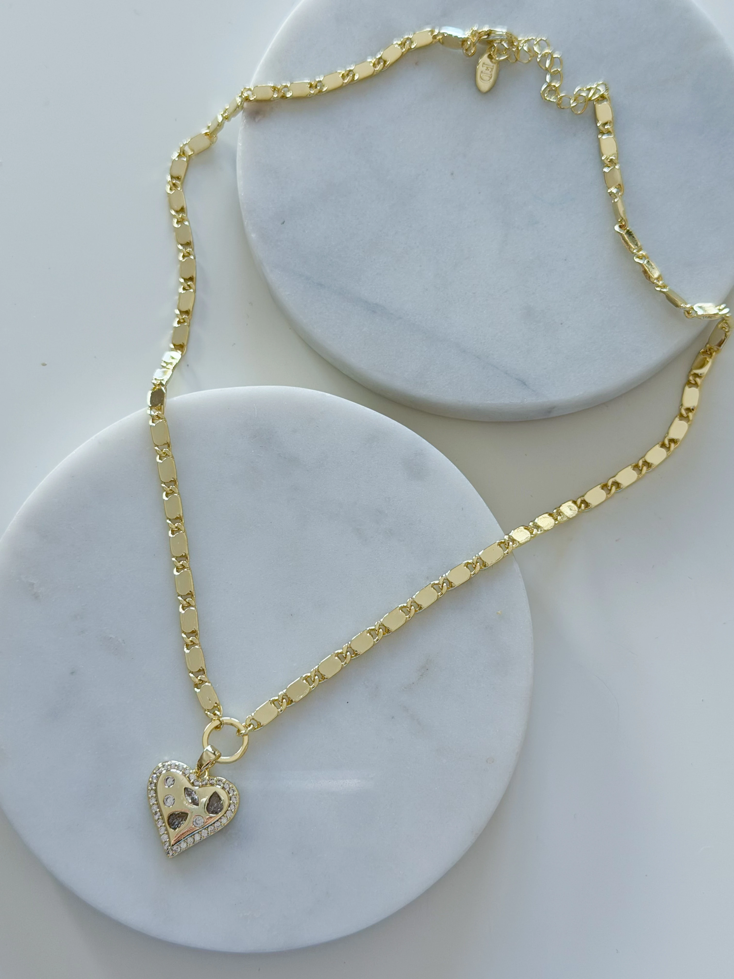 ÖZEL SERİ KALP UÇLU EZME ZİNCİR KOLYE