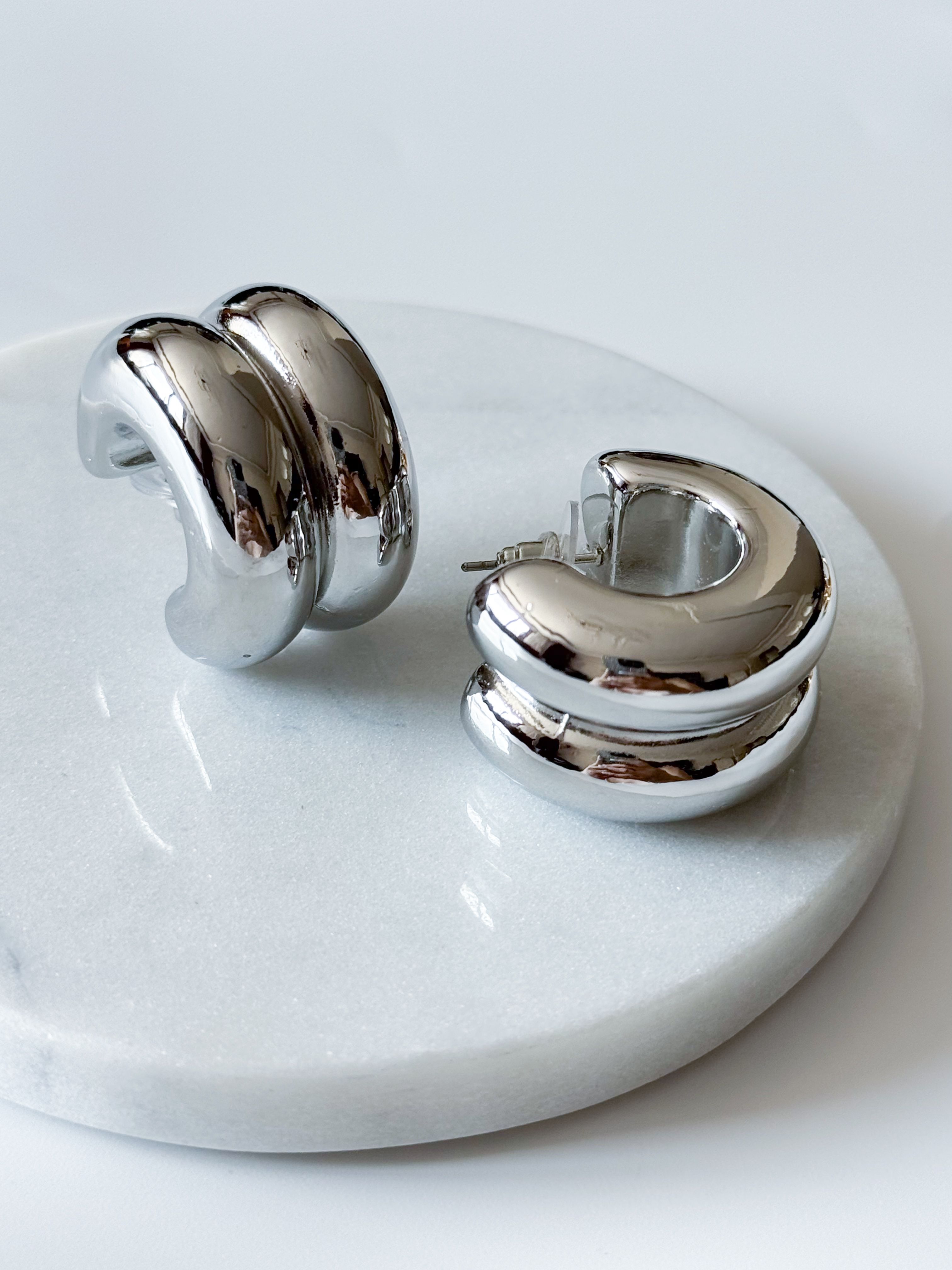 ÇELİK 2 BOMBE KÜPE - silver