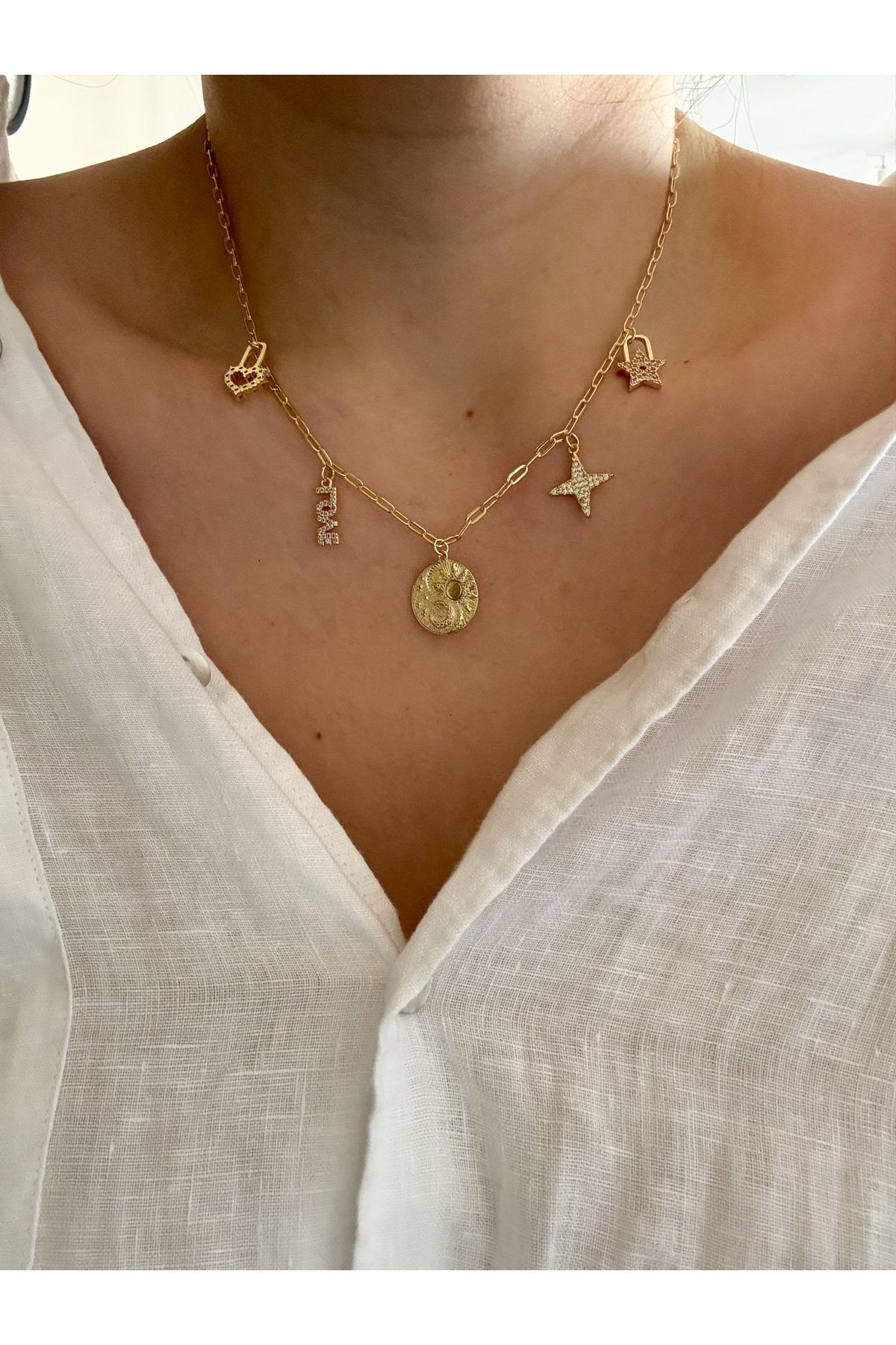 ÇELİK CHARM KOLYE
