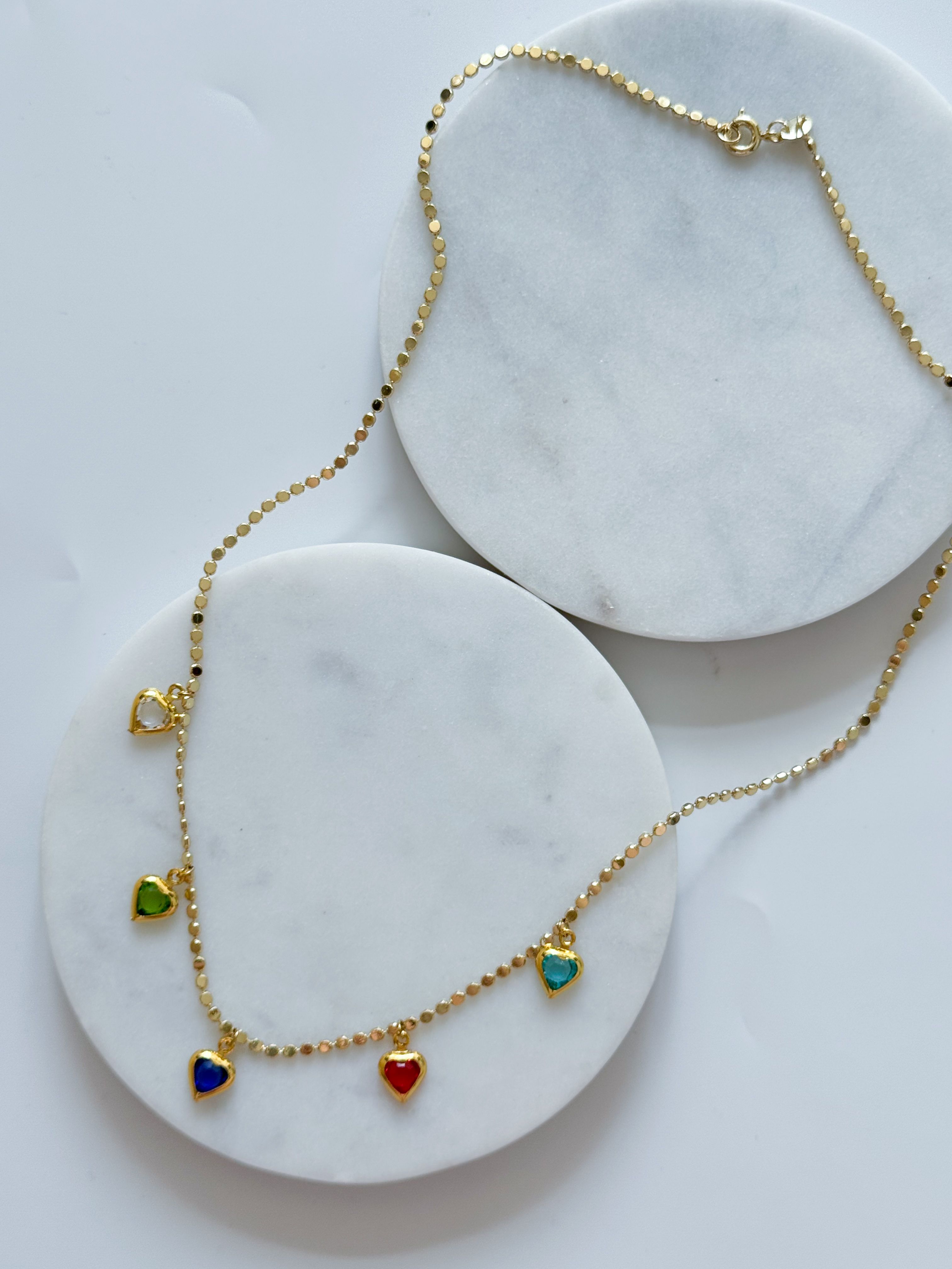 ÇELİK RENKLİ KALP CHARM DÖRTGEN ZİNCİR KOLYE