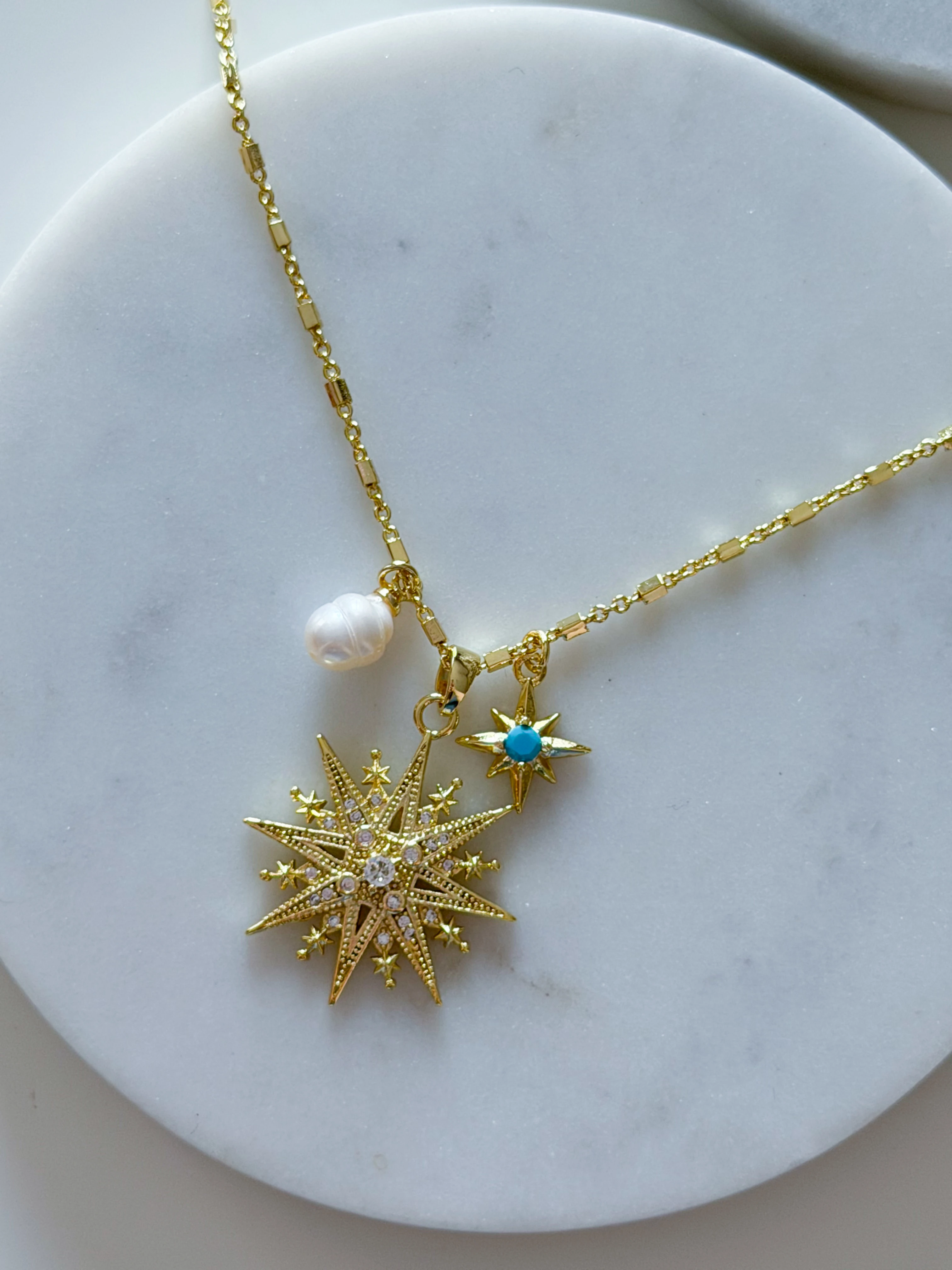 ÖZEL SERİ KUTUP YILDIZI CHARM KOLYE(70 CM) 