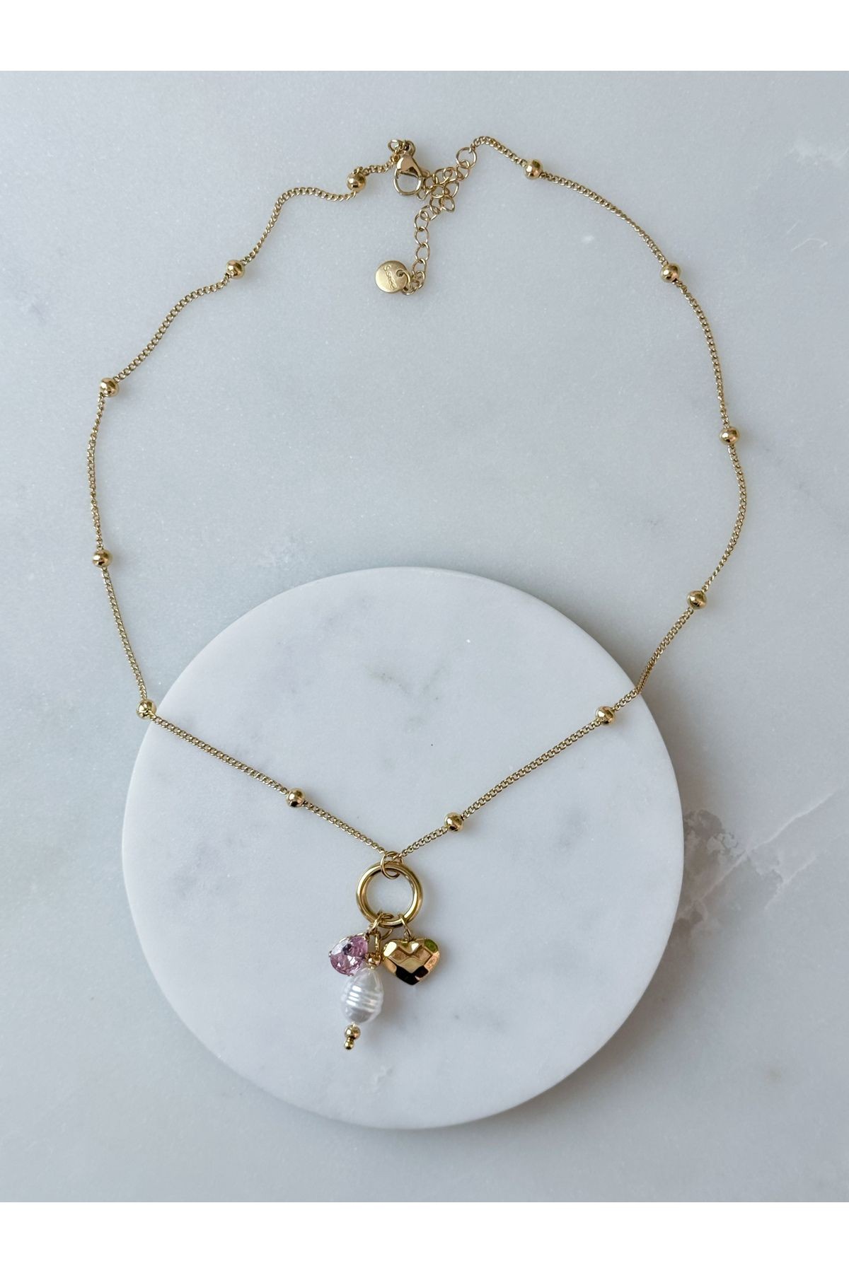 ÇELİK KALP CHARM KOLYE