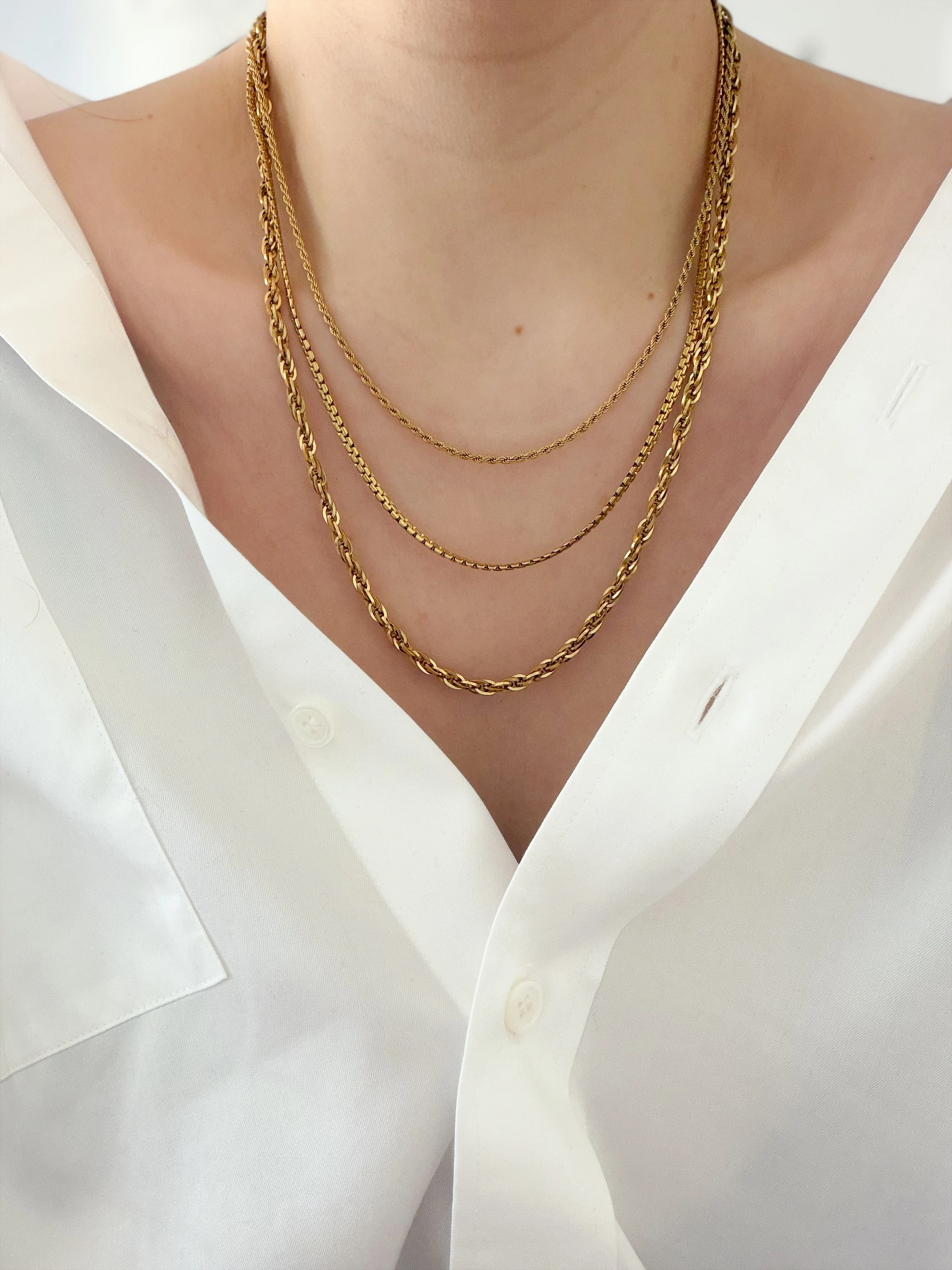 ÇELİK 3LÜ ZİNCİR KOLYE